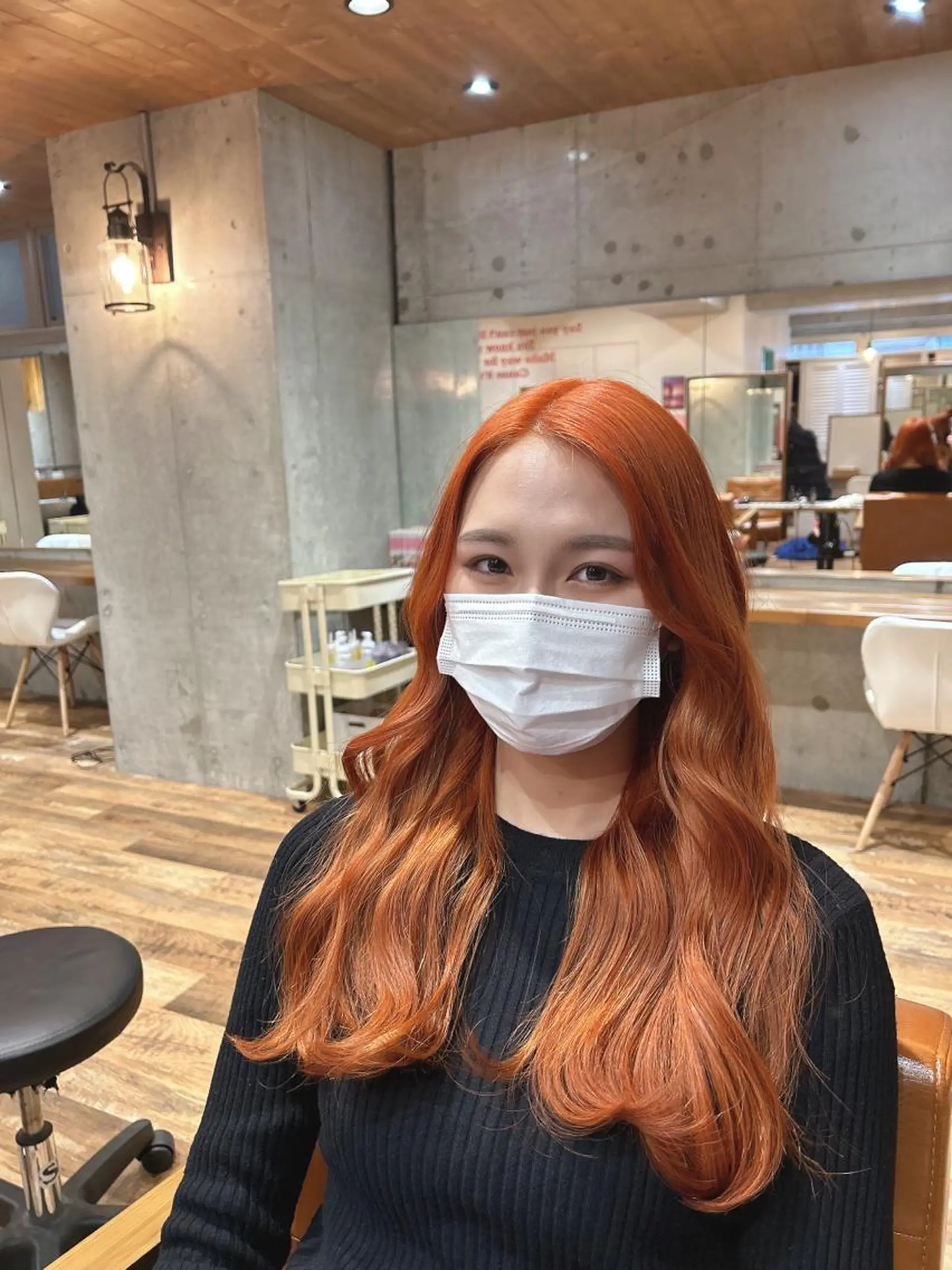 ミディアム カラー オレンジ ヘアカラー トリートメント 🎨デザイン🥇 美髪・艶髪　日暮千敬のヘアスタイル