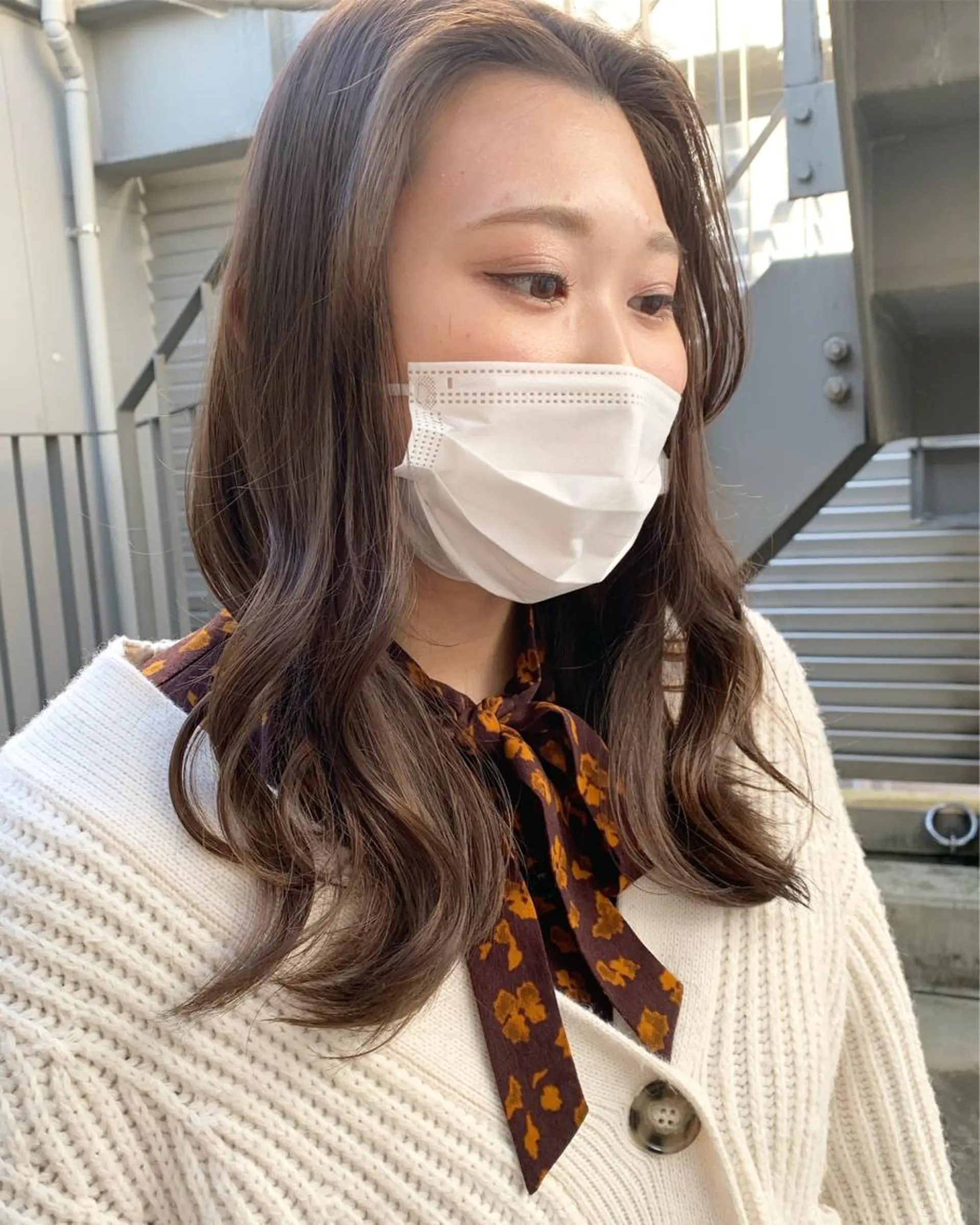 ミディアム カラー 透明感/オリーブ/ グレージュ/YUKAのヘアスタイル