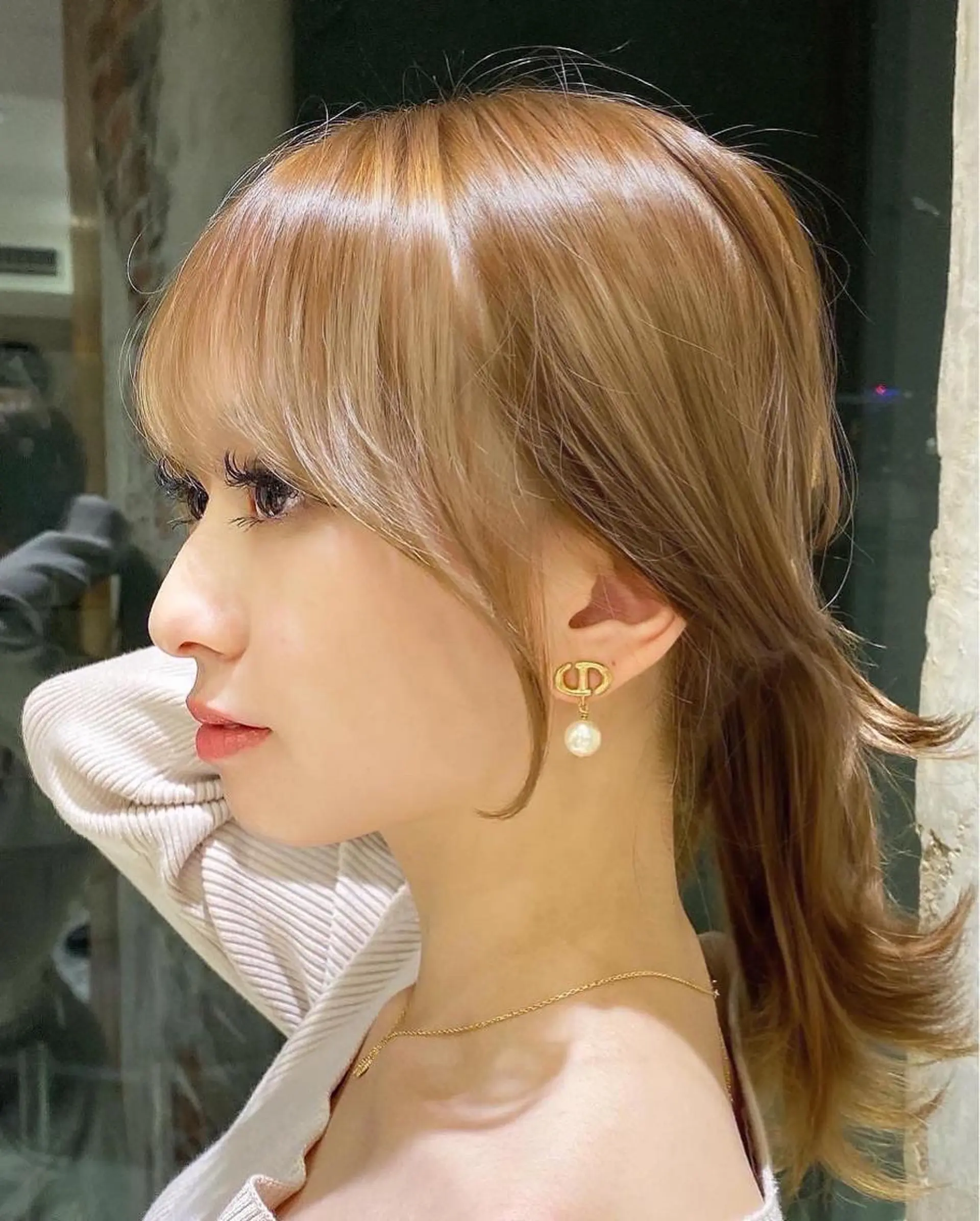 ミディアム カラー 顔まわりカット🌟 くびれヘア/寺門遥輝のヘアスタイル