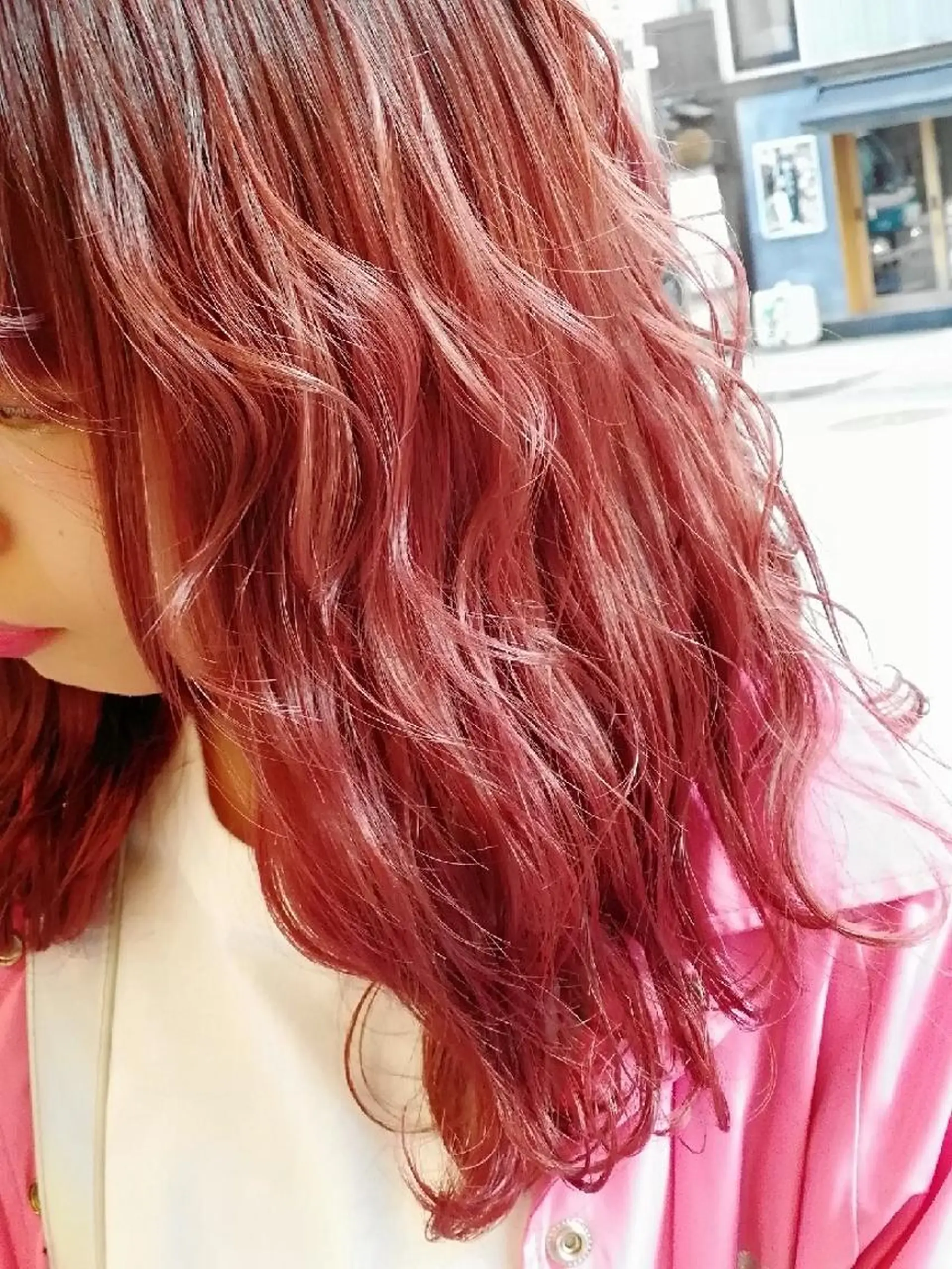 ミディアム カラー ブリーチ ピンクカラー 名駅★シールエクステ クオーレゼロ★加藤のヘアスタイル