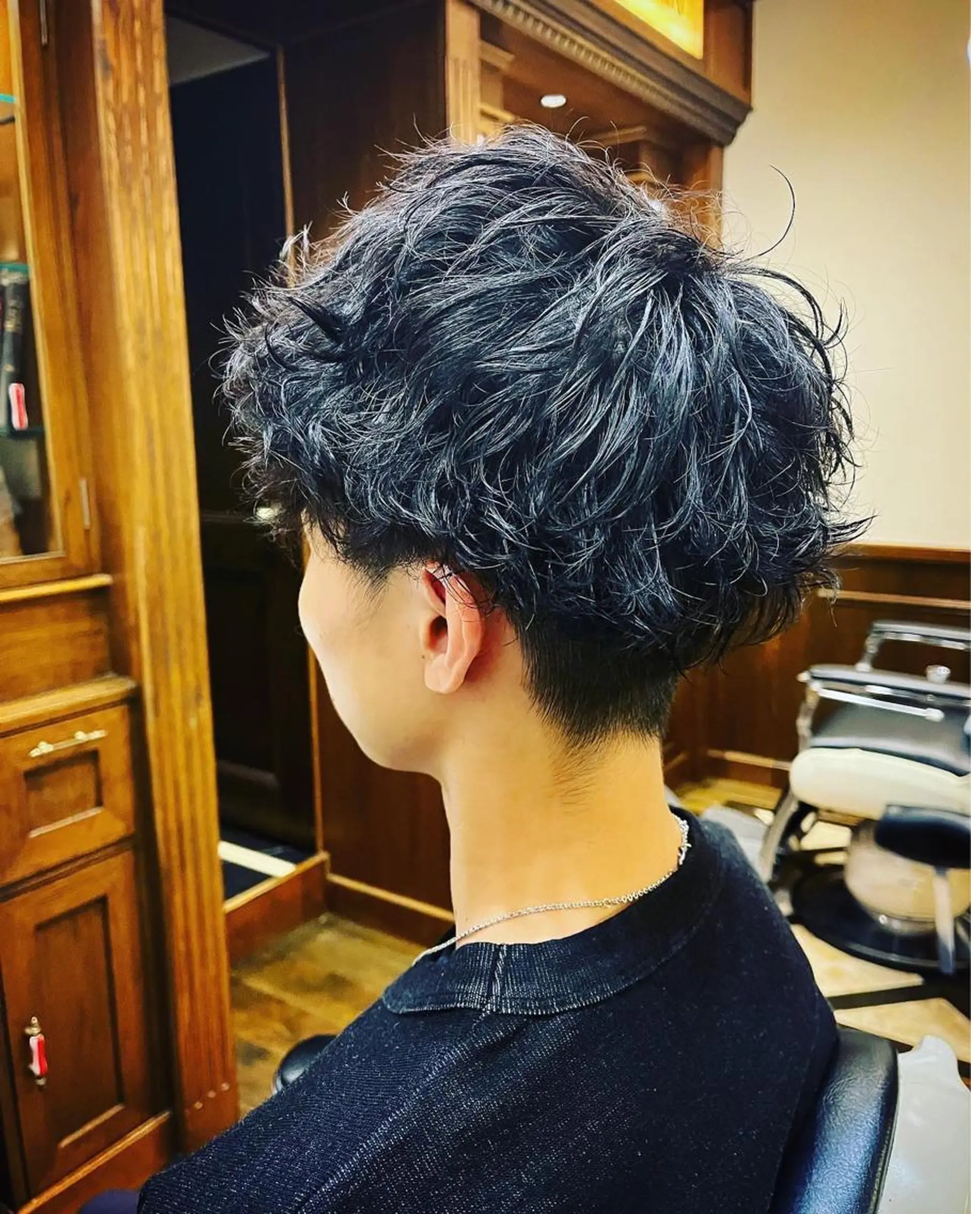 ショート パーマ メンズ カット パーマ ヒロ銀座 バーバーショップ神楽坂所属・ひらお あおとのヘアスタイル