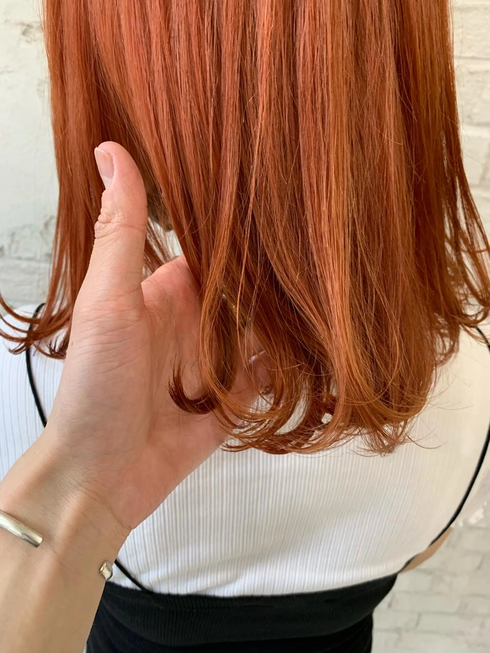 ミディアム オレンジブラウン ヘアカラー 🇺🇸ハイライト特 化美容師🇺🇸漆沢のヘアスタイル