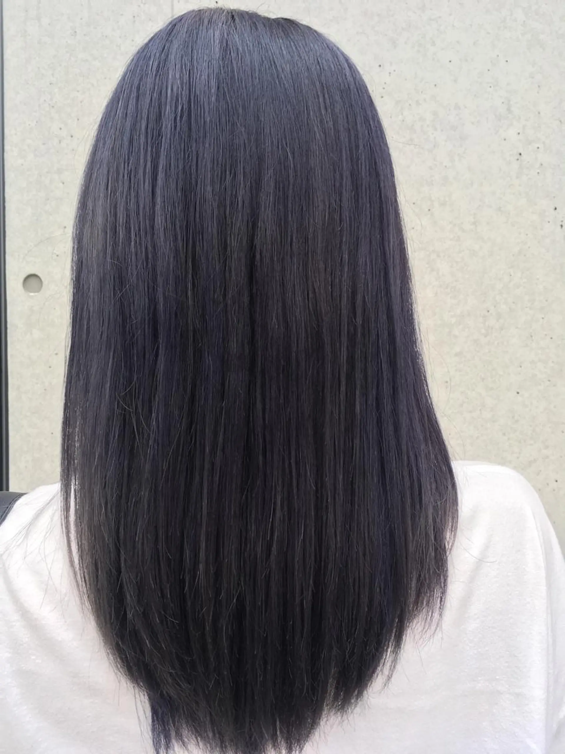 ロング カラー アッシュ 縮毛矯正 くまがい みゆ【edge.】のヘアスタイル