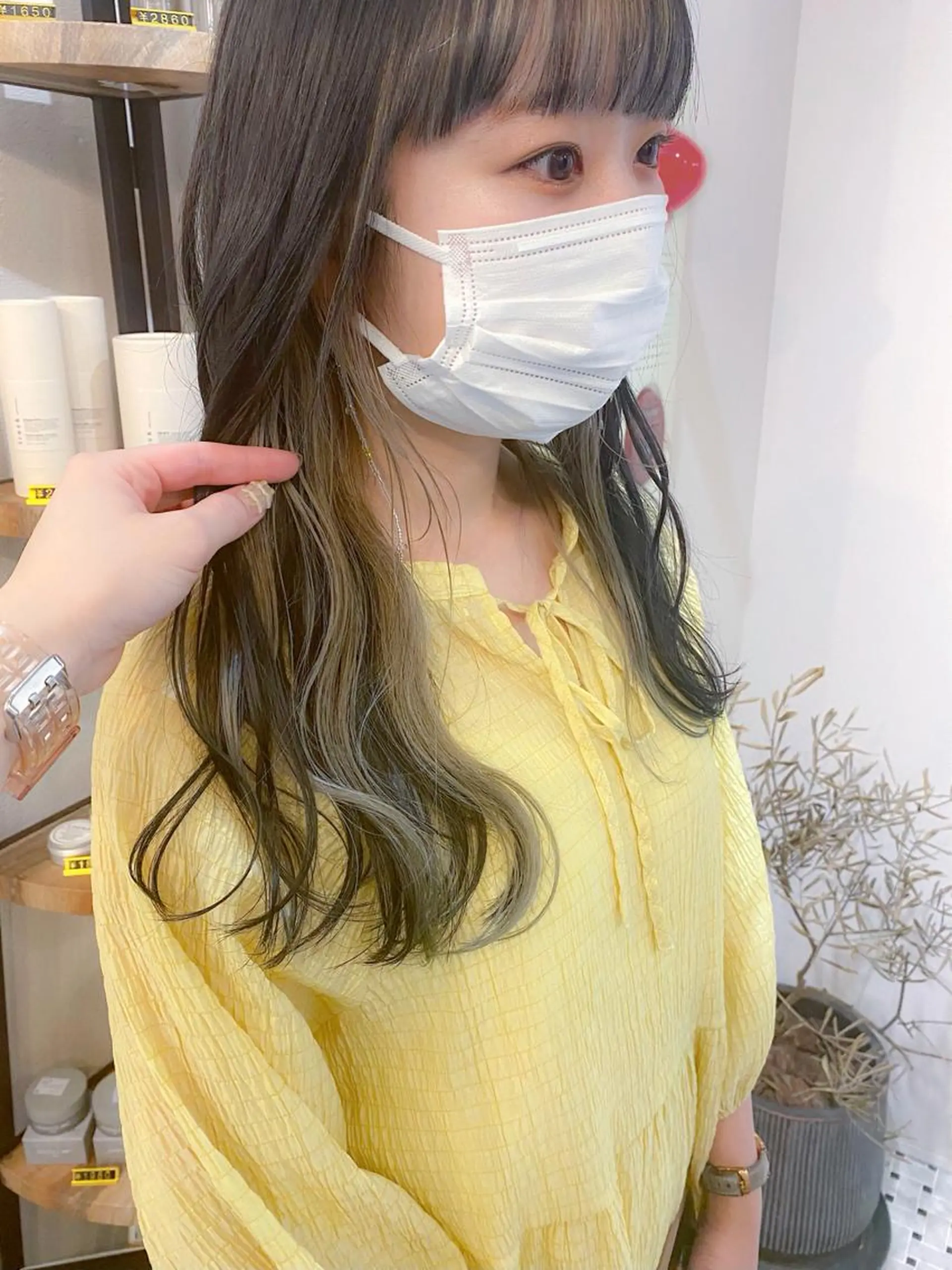 ロング カラー ミストバング  フェイスフレーミング louwe 武藤幸世のヘアスタイル