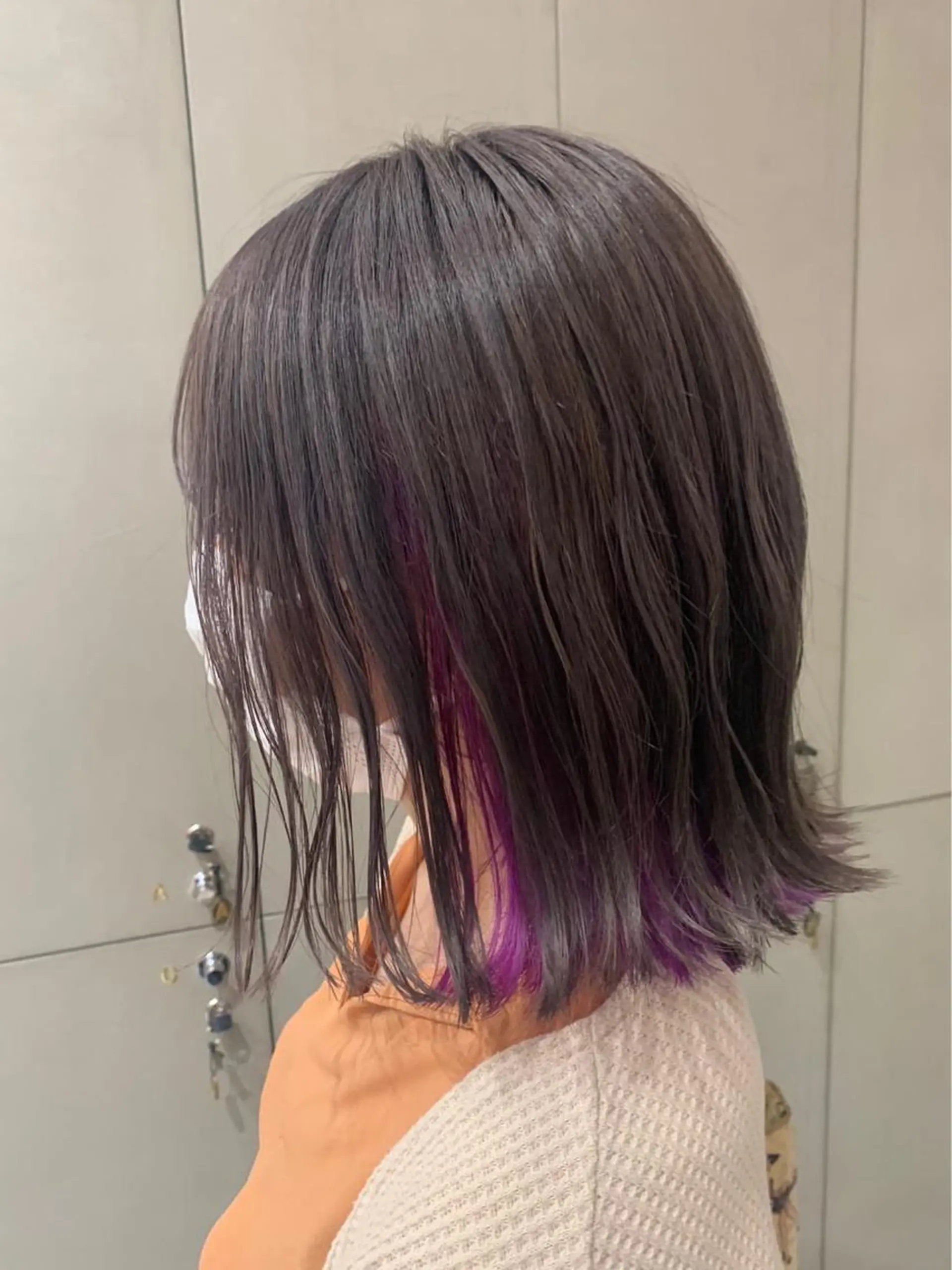 ミディアム カラー インナーカラー ヘアカラー ｱｵﾇﾏﾐﾕ☁️ /ボブ/ハイトーン/のヘアスタイル