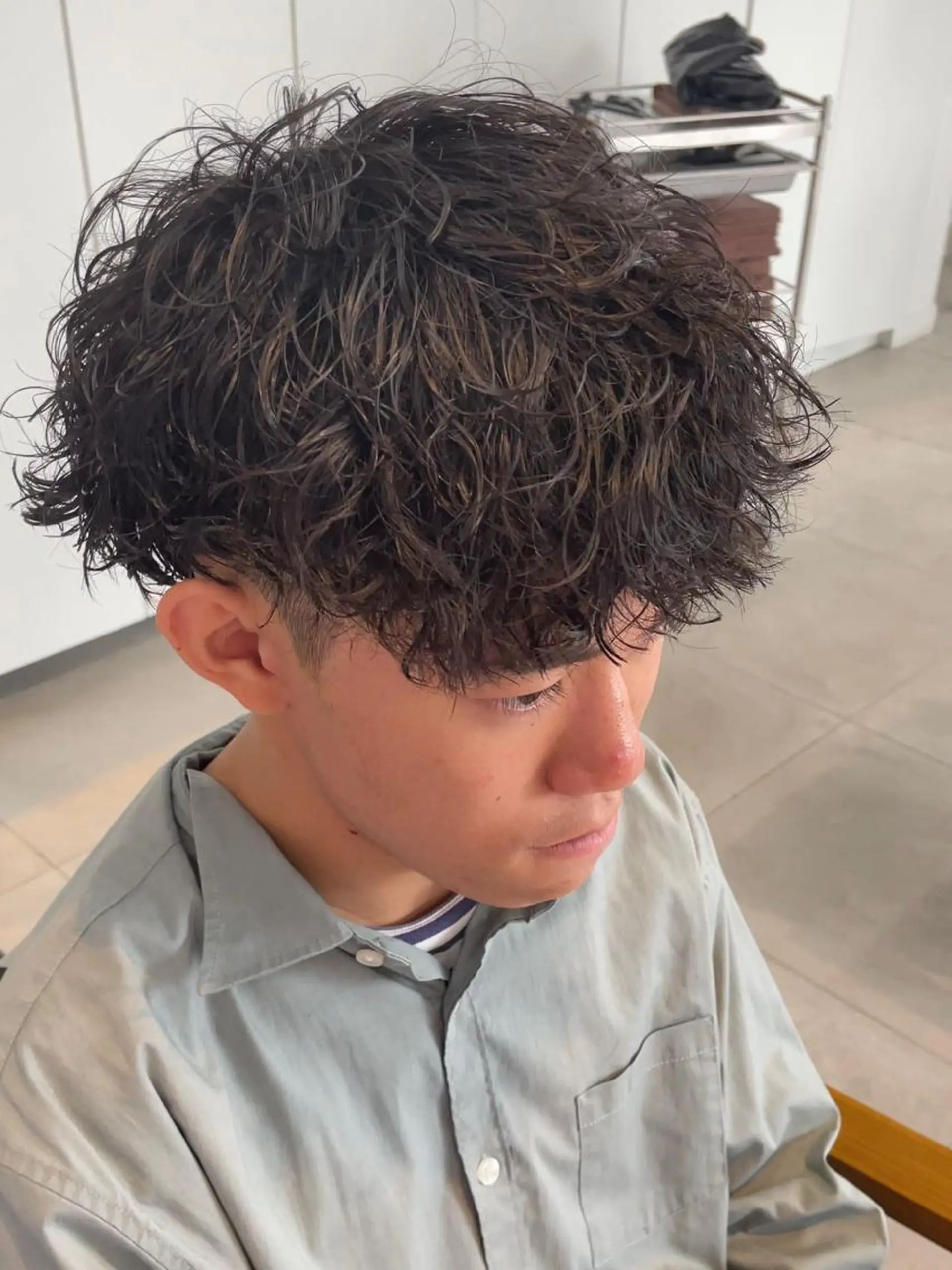 ミディアム パーマ メンズ 辻堂メンズ特化 YU-YAのヘアスタイル