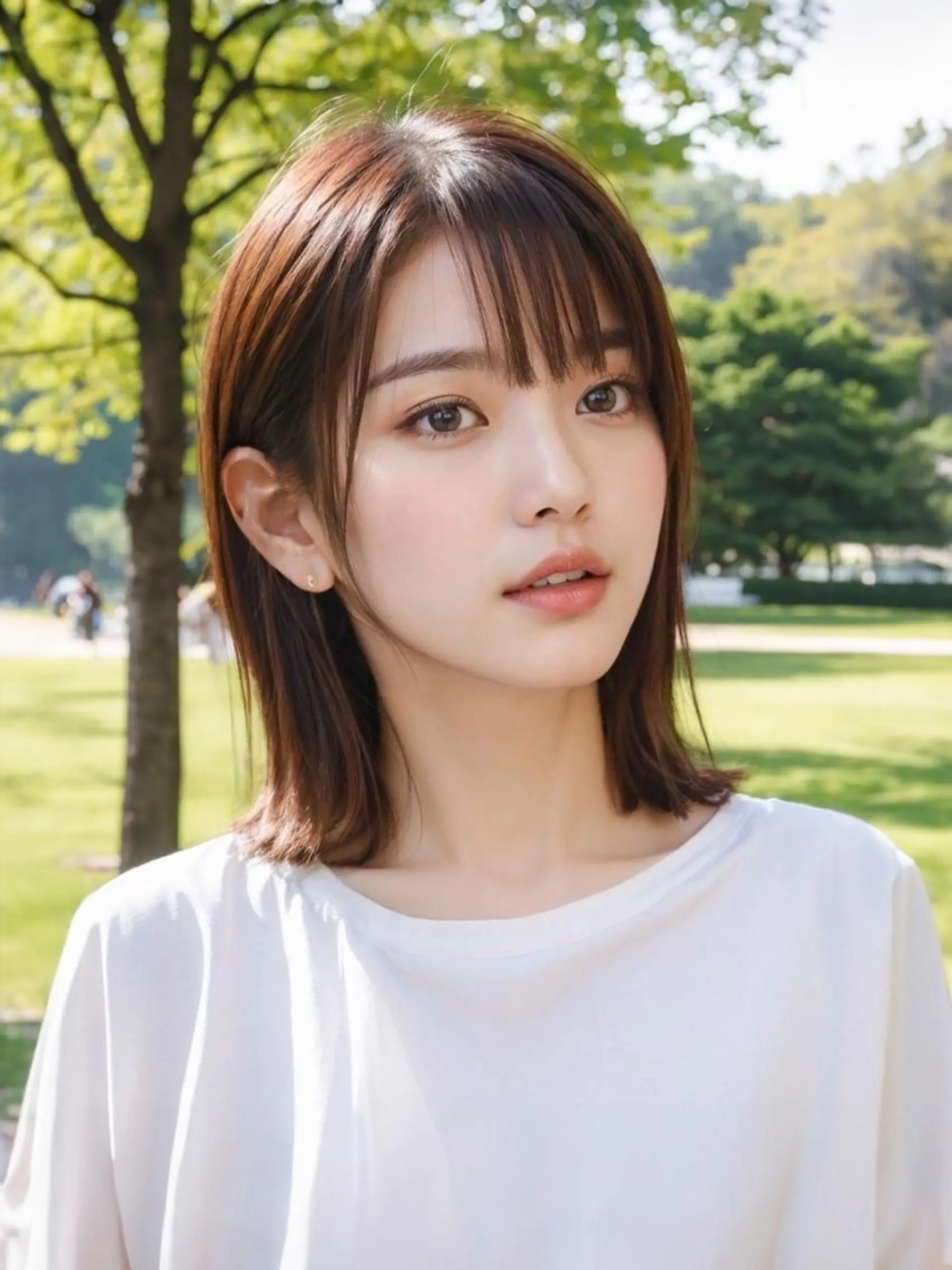 ミディアム アッシュ 髪質改善 韓国風ヘア 縮毛矯正 トリートメント 公式 Ease by amble luxeのヘアスタイル