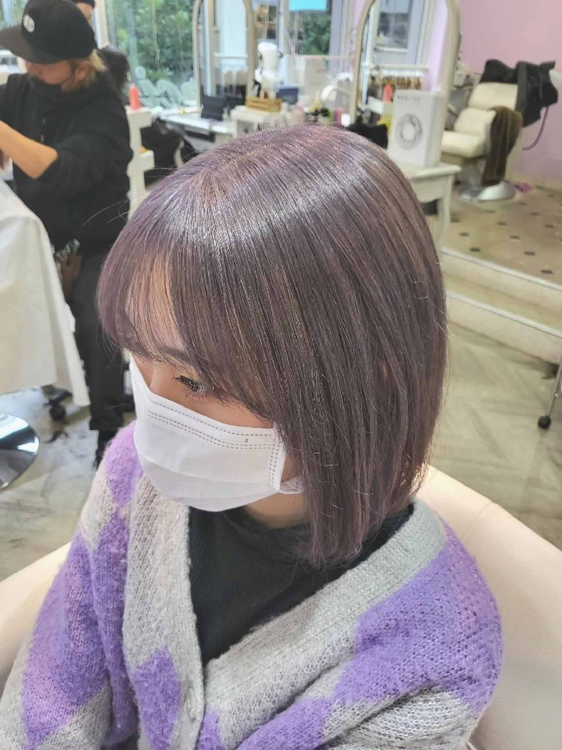 ミディアム カラー ヘアアレンジ ラベンダーカラー ナカシマ  アユミのヘアスタイル