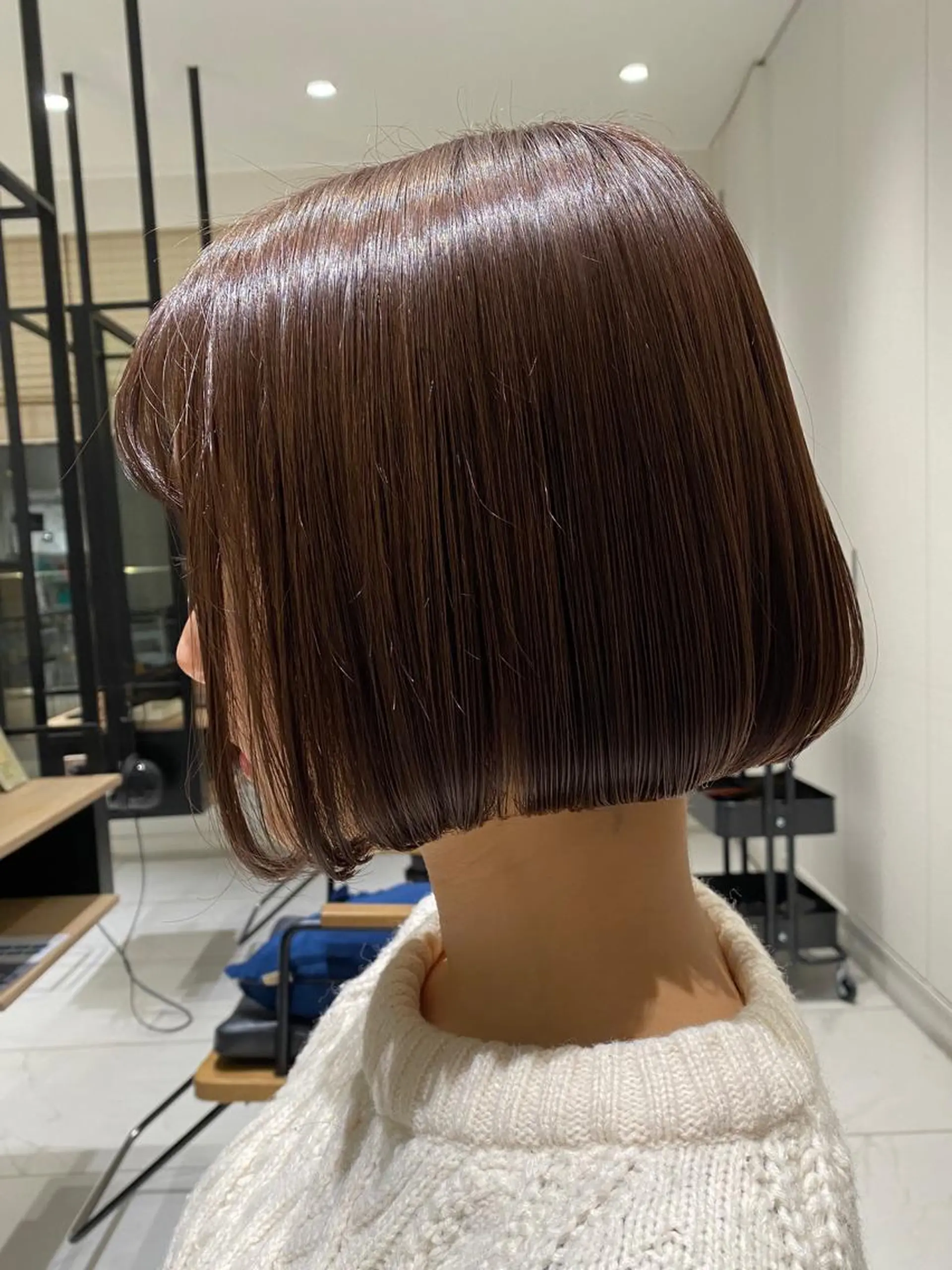 ミディアム カラー ボブ 艶レイヤー/艶髪矯正 /ケラトリ/石井のヘアスタイル