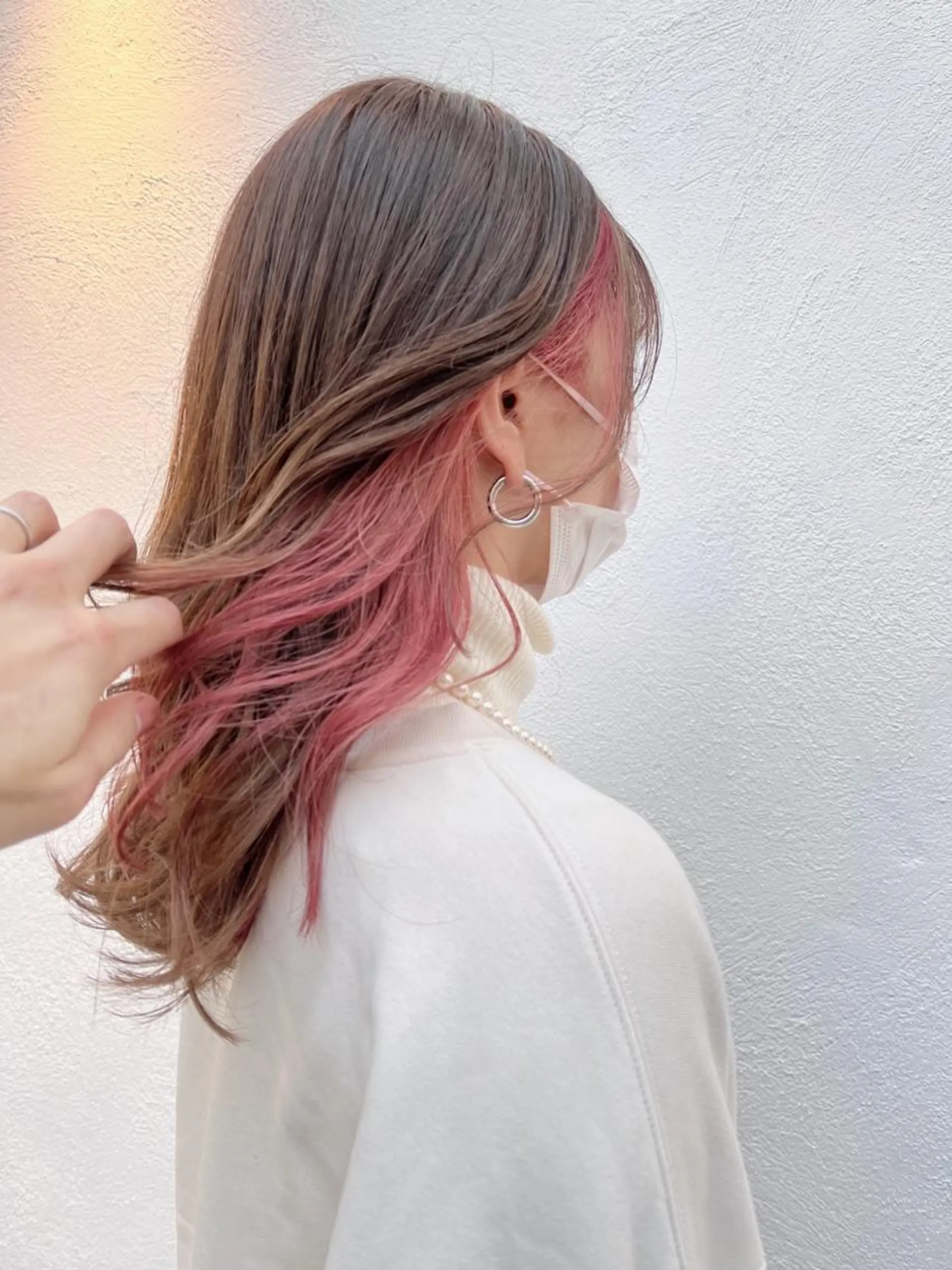 セミロング カラー ピンクカラー SALOWIN神戸三宮店所属・【美髪を叶える】中谷 彰宏(アキ)のヘアスタイル