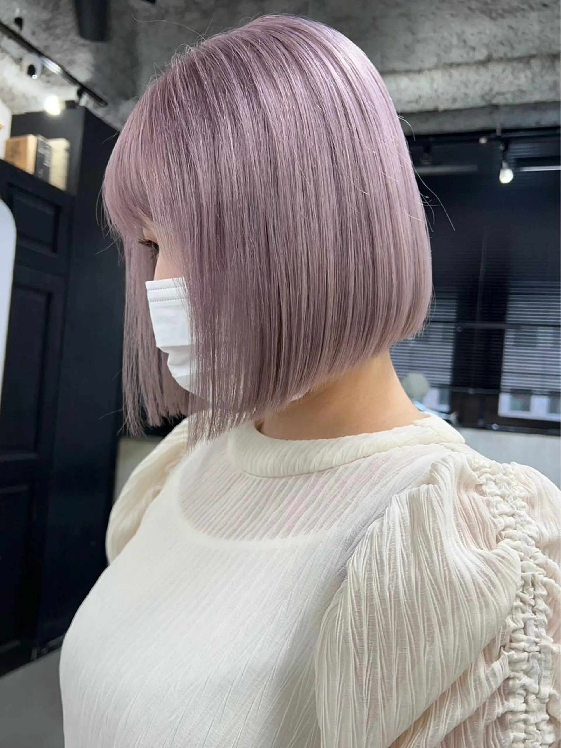 ミディアム カラー グレージュ ラベンダーカラー ラベンダーグレージュ ラベンダーグレー カット ヘアカラー トリートメント 🧸艶々韓国ヘア 🧁mizunaのヘアスタイル