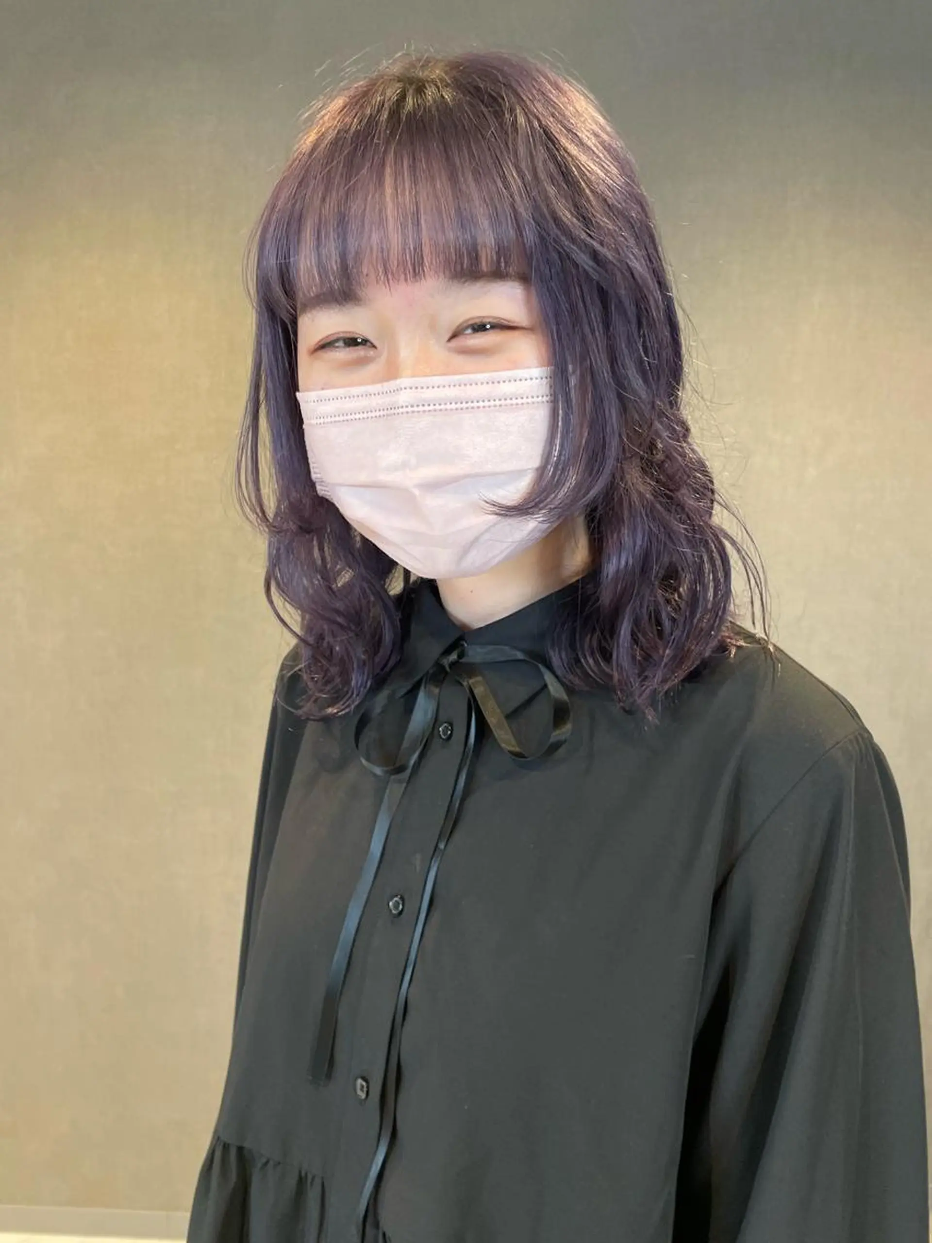 ミディアム カラー アッシュ ラベンダーカラー ラベンダーアッシュ ヘアカラー トリートメント さと ちはるのヘアスタイル