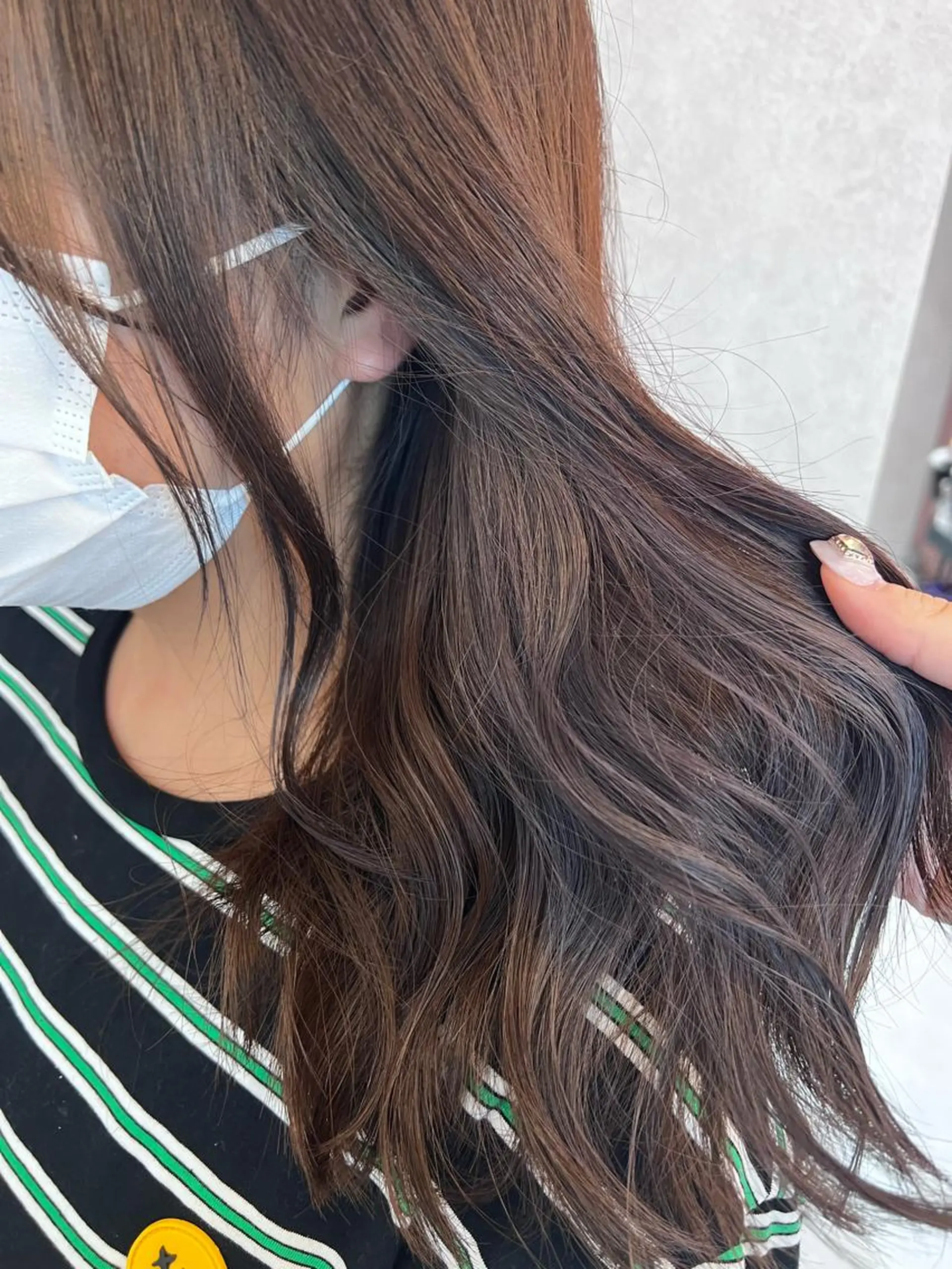 セミロング パープルカラー ヘアカラー トリートメント 🎀しゅな/韓国 レイヤー/透明感♡のヘアスタイル