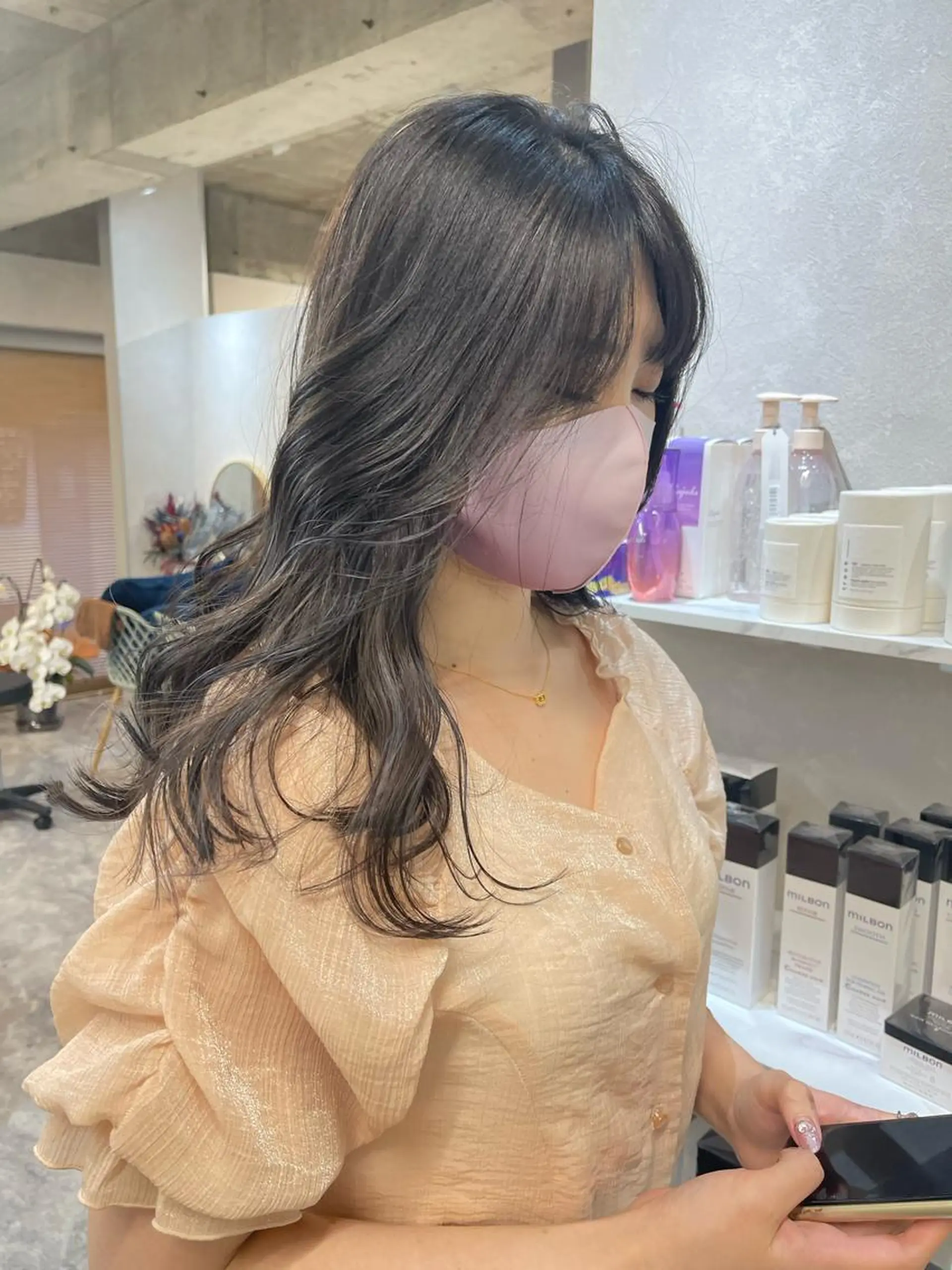 ロング カラー ヘアアレンジ ヘアカラー 早瀬裕之 パーマのヘアスタイル
