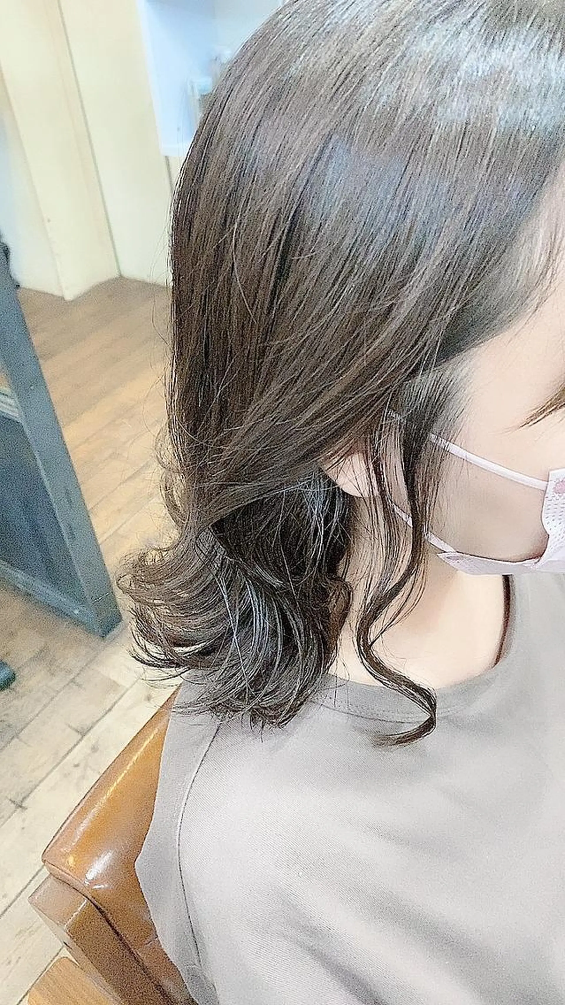 ミディアム ヘアアレンジ レイヤーカット 國分 伸也のヘアスタイル
