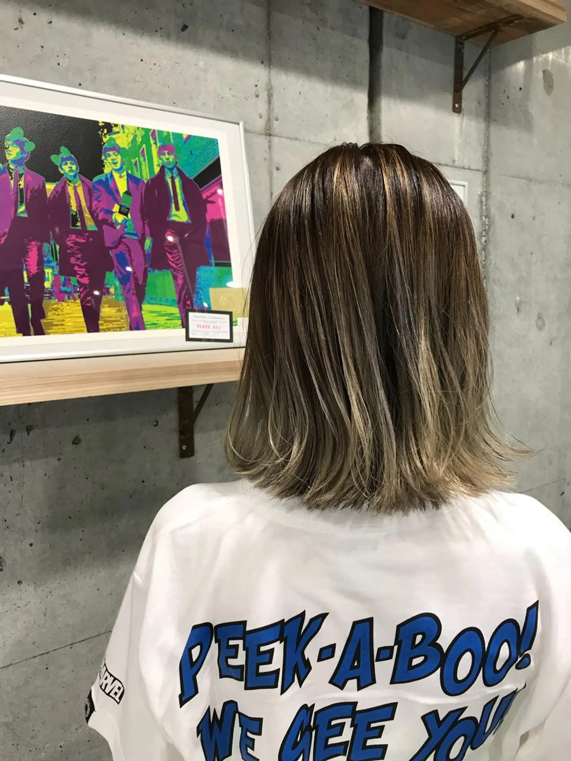 ショート カラー バレイヤージュ ボブ レイヤーカット 外ハネヘア 竹嶌 健吾のヘアスタイル