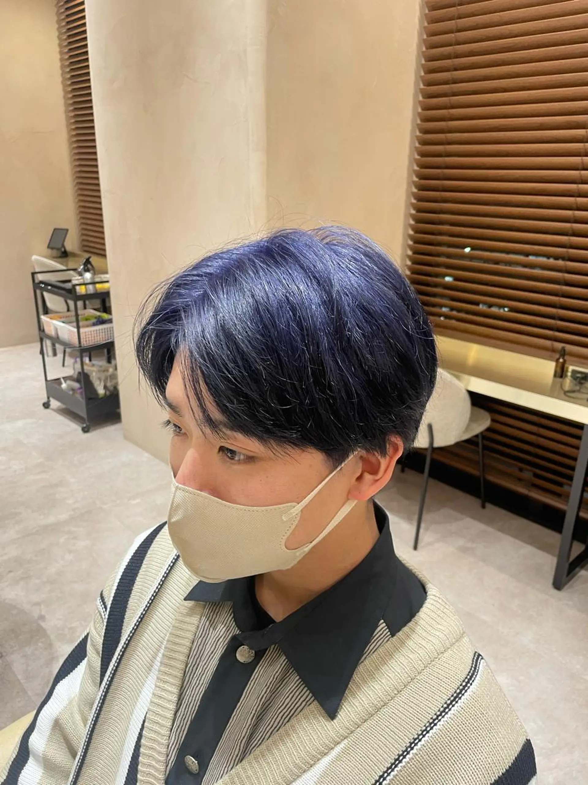 ショート カラー メンズ メンズブリーチ ブリーチ ブルーカラー ネイビーカラー ヘアカラー トリートメント 渋谷/メンズ特化/ 女子ウケ/FUKAのヘアスタイル