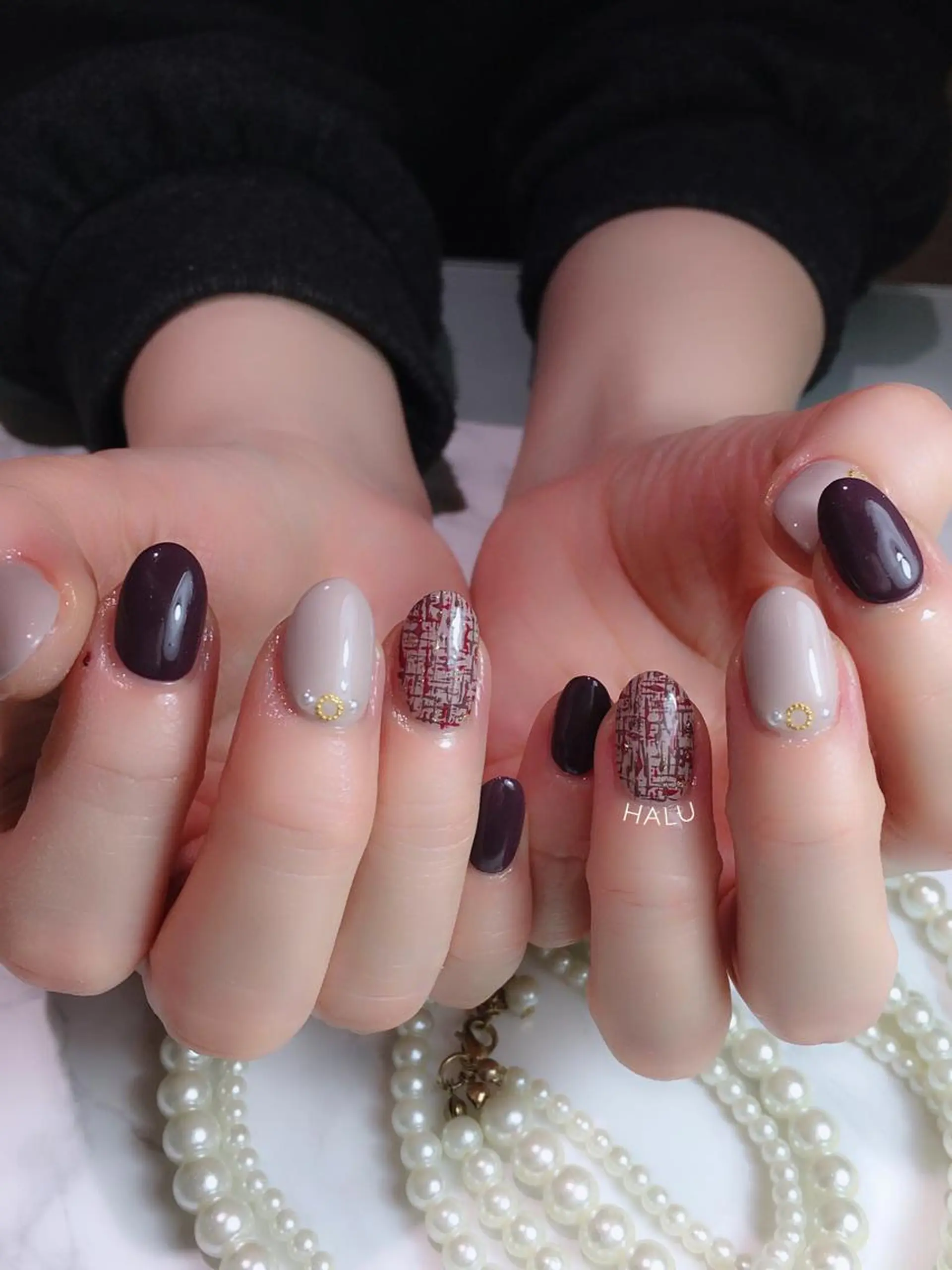 ネイル ツイードネイル HALU ハルのネイルデザイン