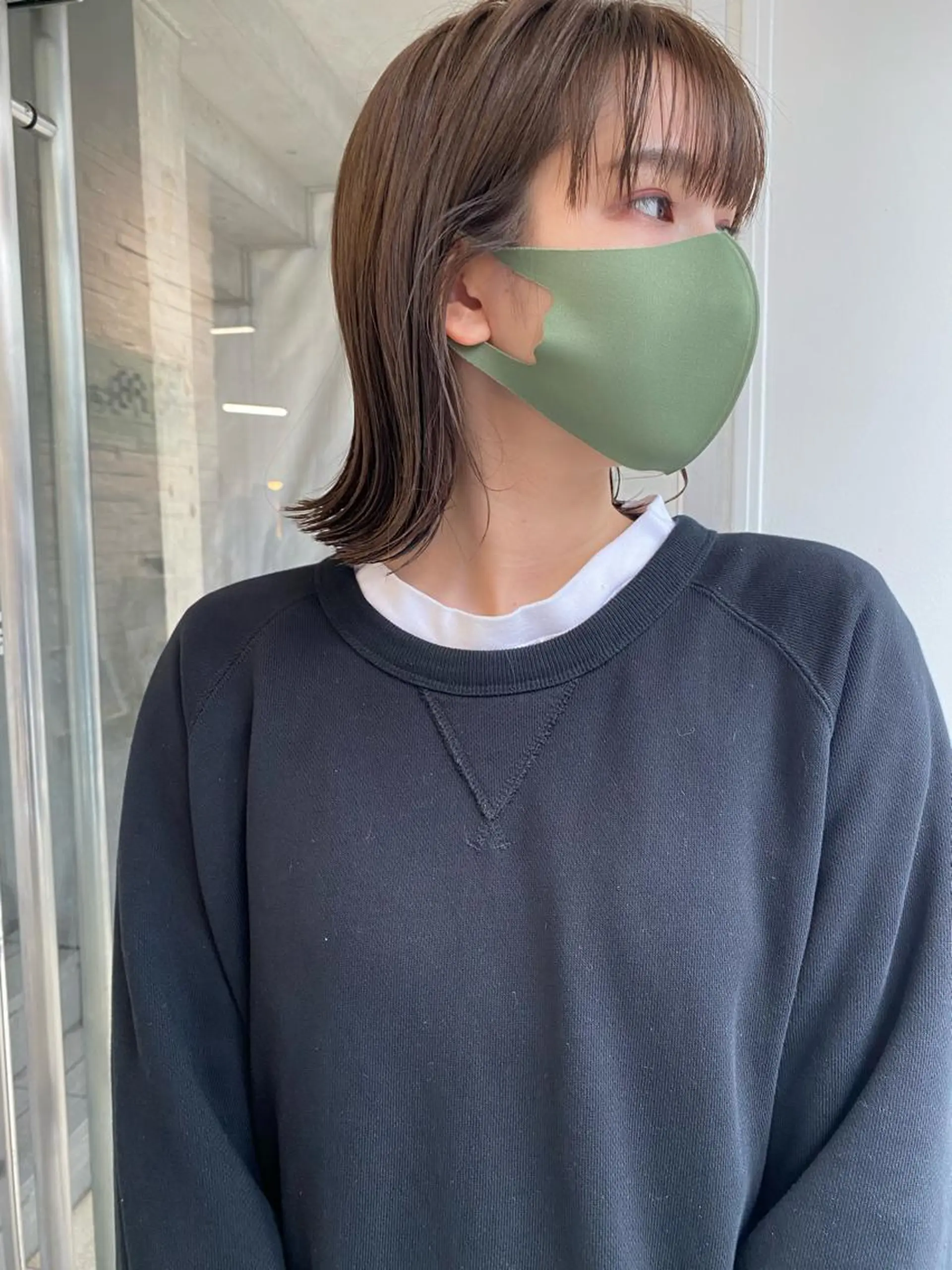 ミディアム カラー カット ヘアカラー トリートメント センターパート/ 暖色カラーayuのヘアスタイル