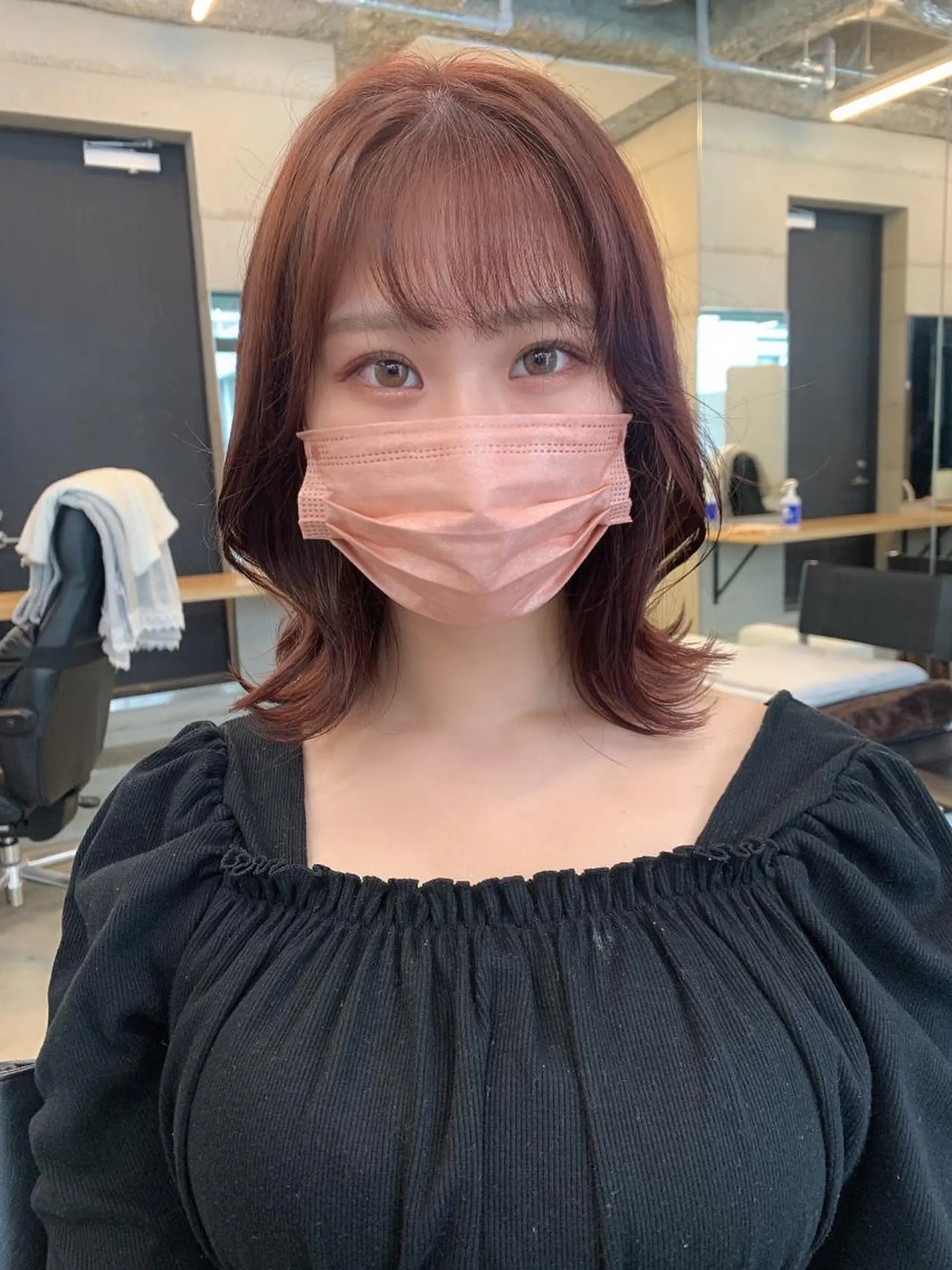 ミディアム カラー 透明感/オリーブ/ グレージュ/YUKAのヘアスタイル