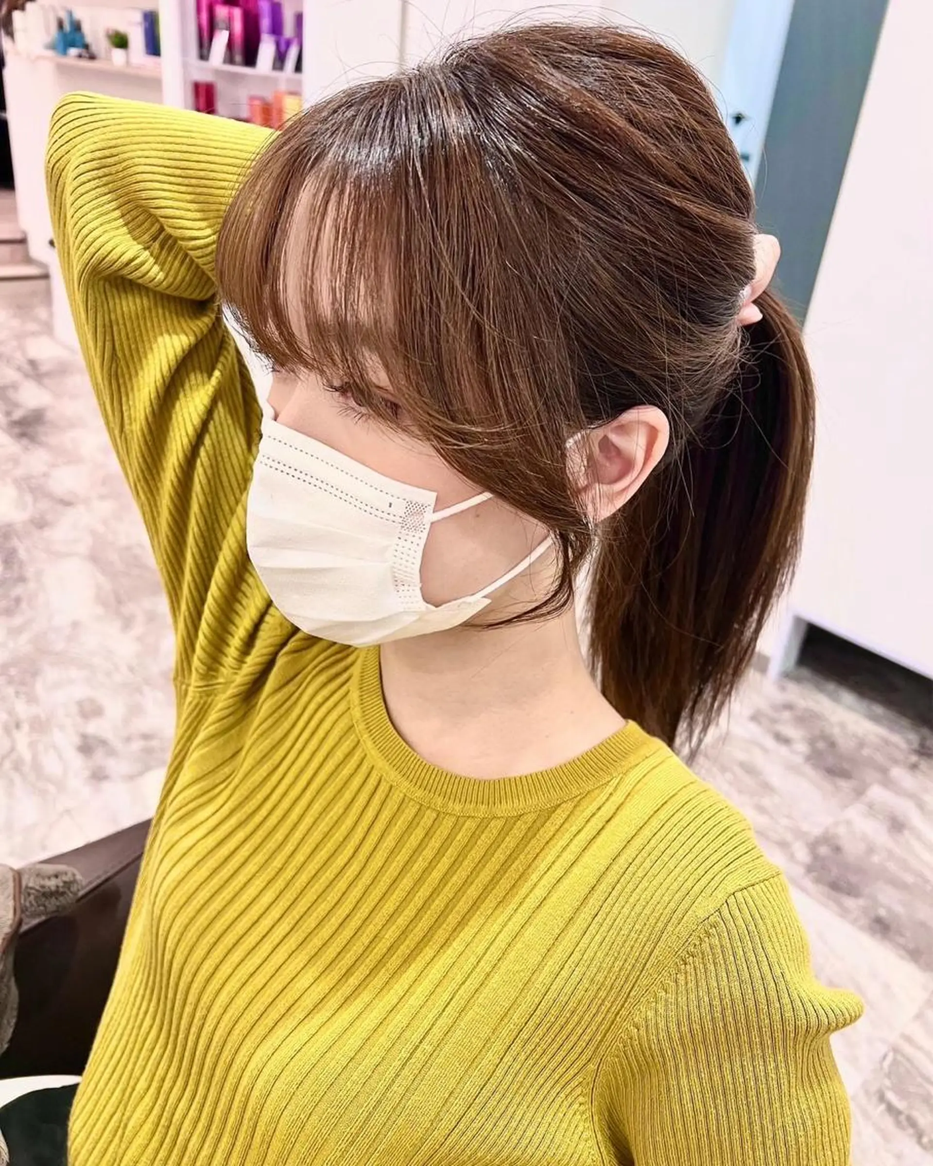 ミディアム カラー 韓国風ヘア カット RICHAIR リシェイルのヘアスタイル