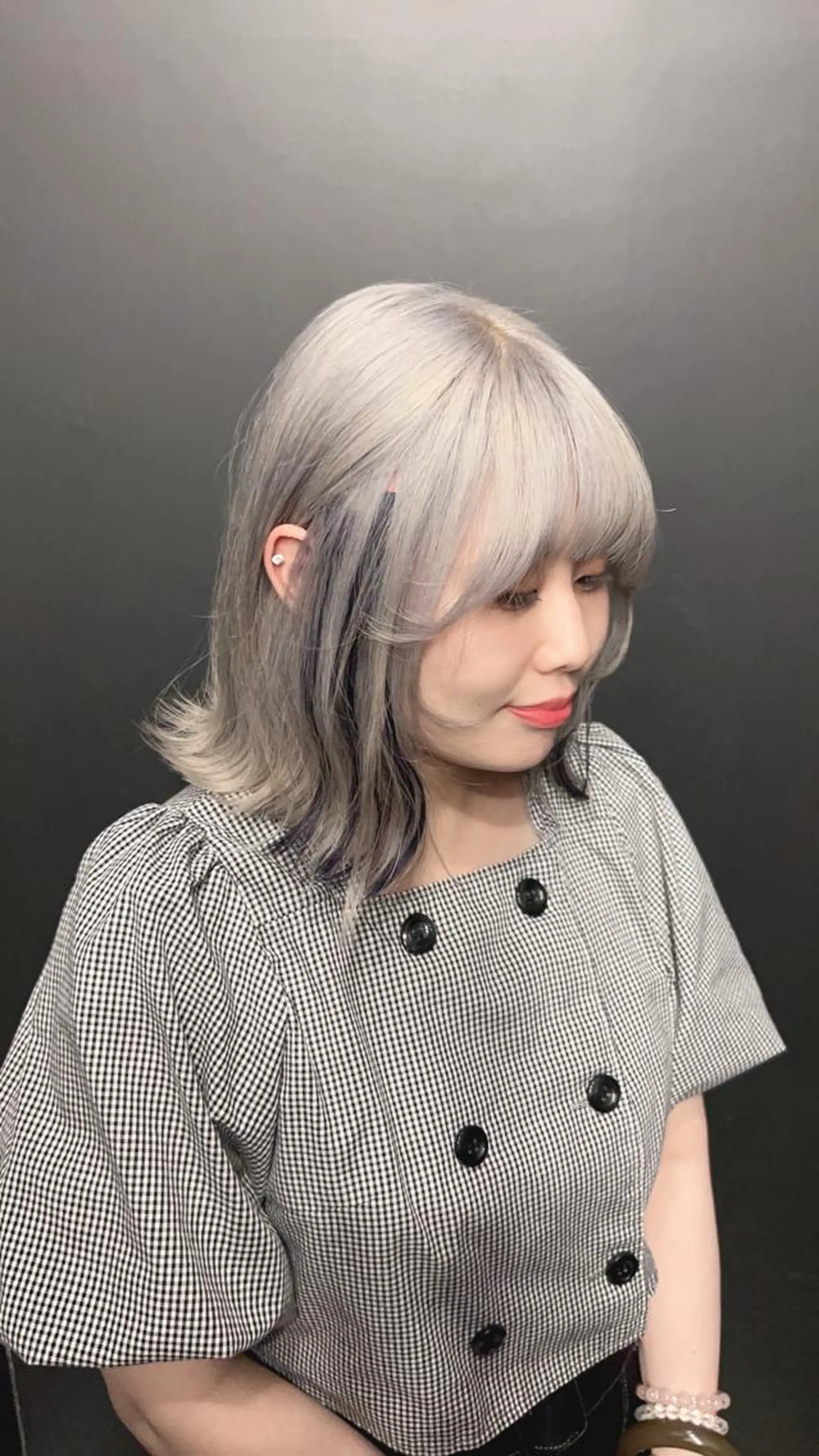 ミディアム ミディアムパーマ ボブ 外国人風カラー 髪質改善 レイヤーカット MiRI💜地毛級 エクステ✖似合わせ技のヘアスタイル