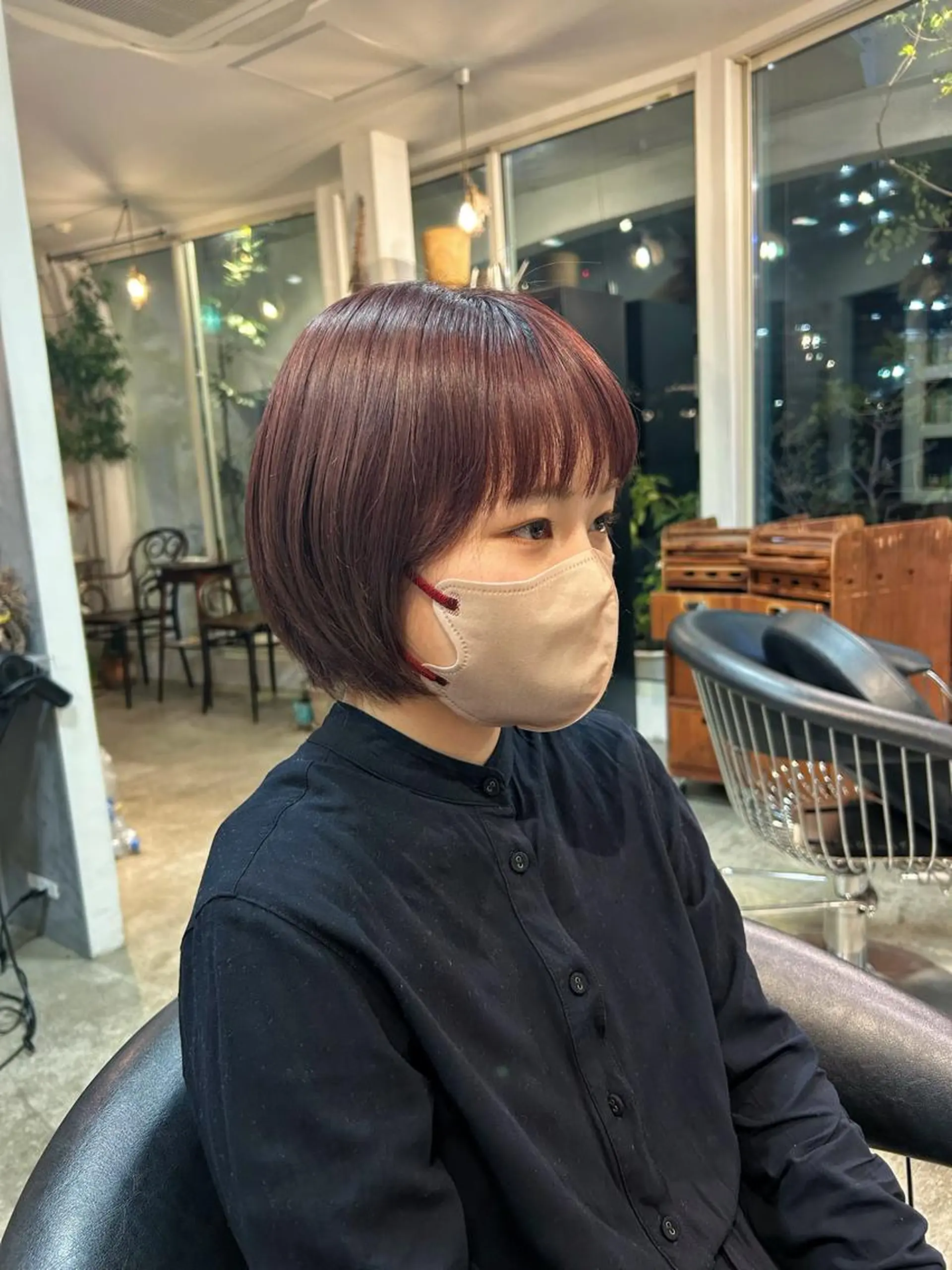 ショート カラー ブラウンカラー ピンクカラー ピンクブラウン 谷澤 朋佳のヘアスタイル