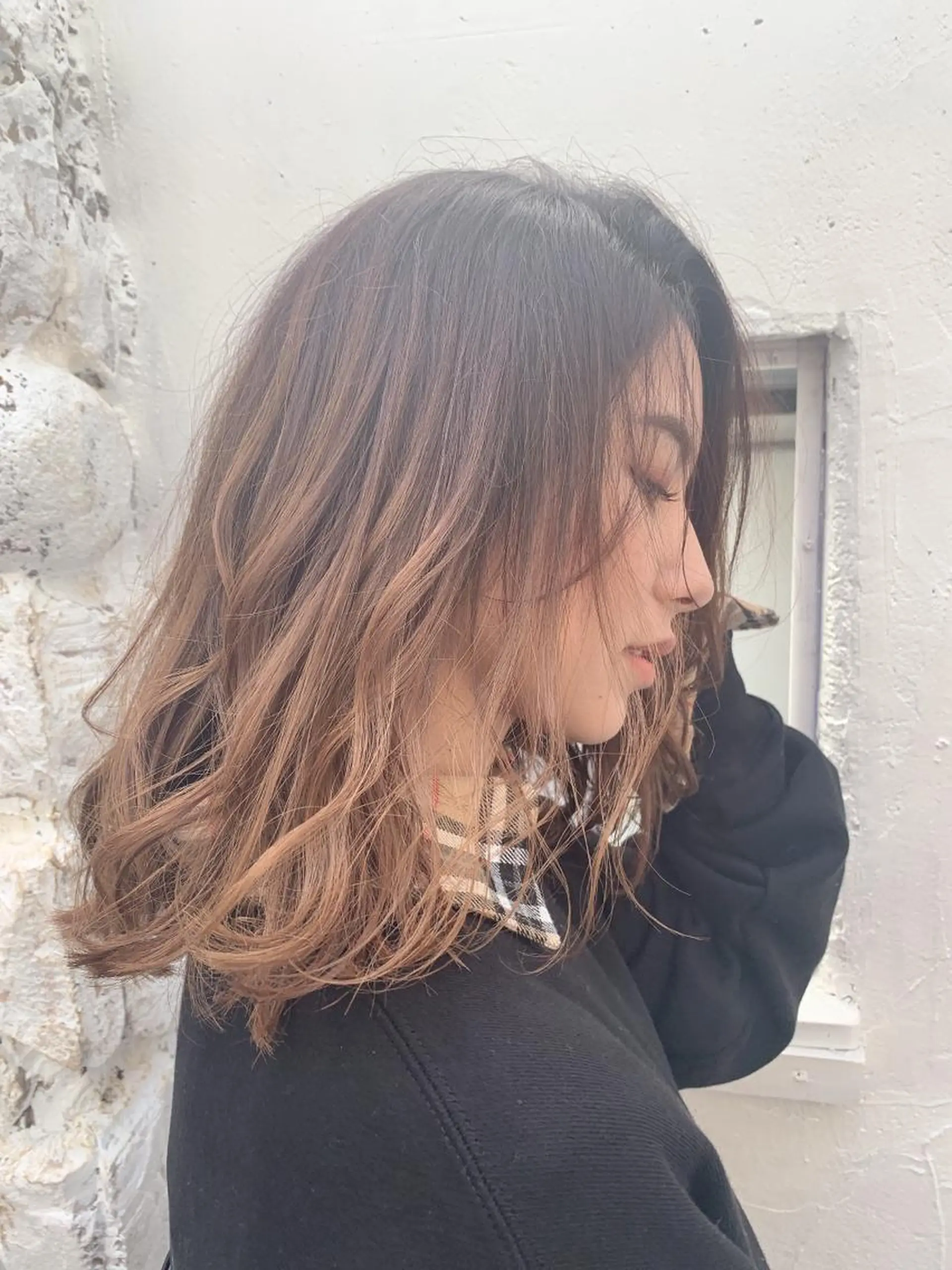 ミディアム カラー カット ヘアカラー トリートメント 縮毛/ショート/ ボブ/レイヤー/小原のヘアスタイル