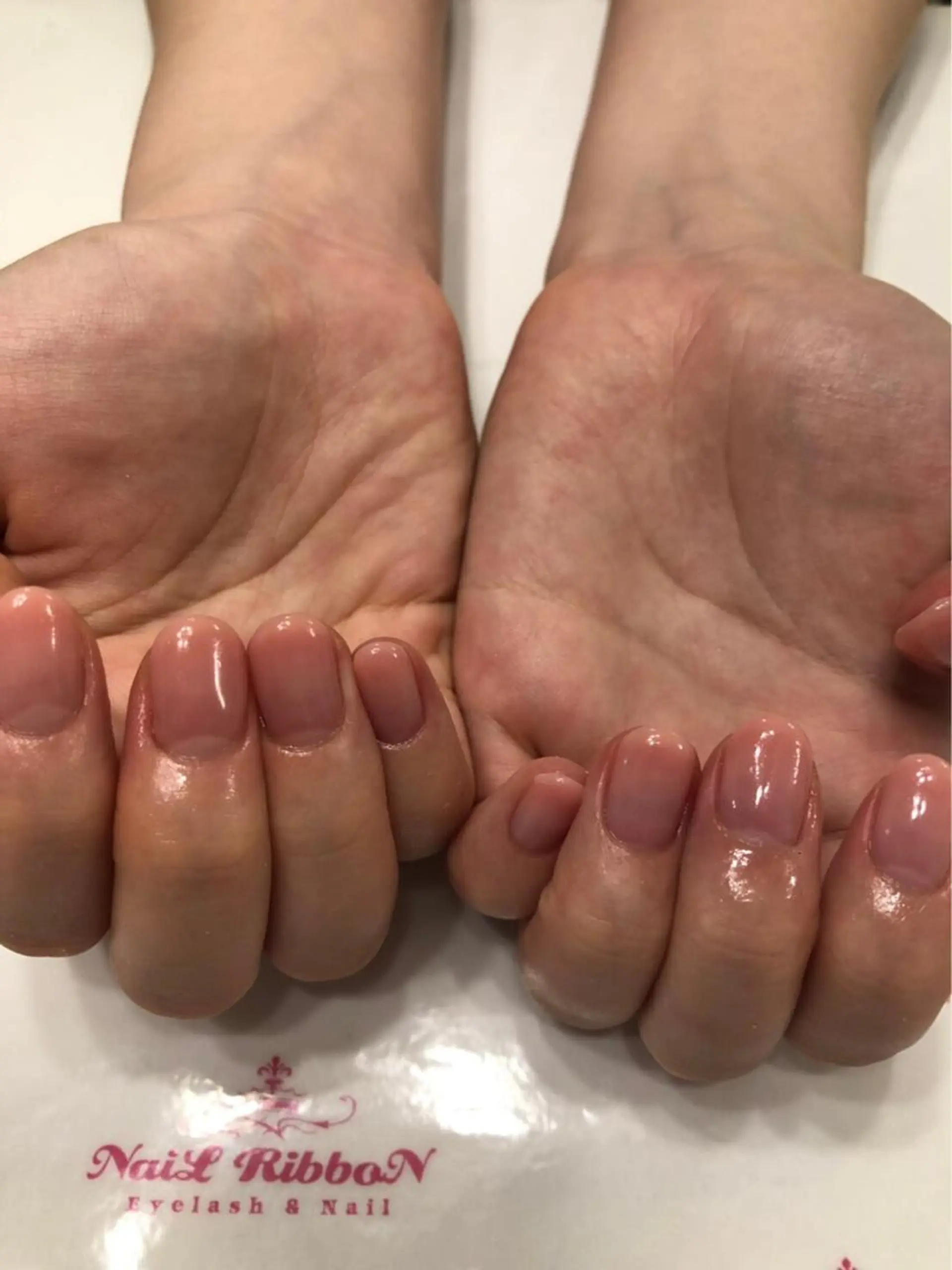 ネイル 春ネイル ネイルリボン 受付スタッフのネイルデザイン