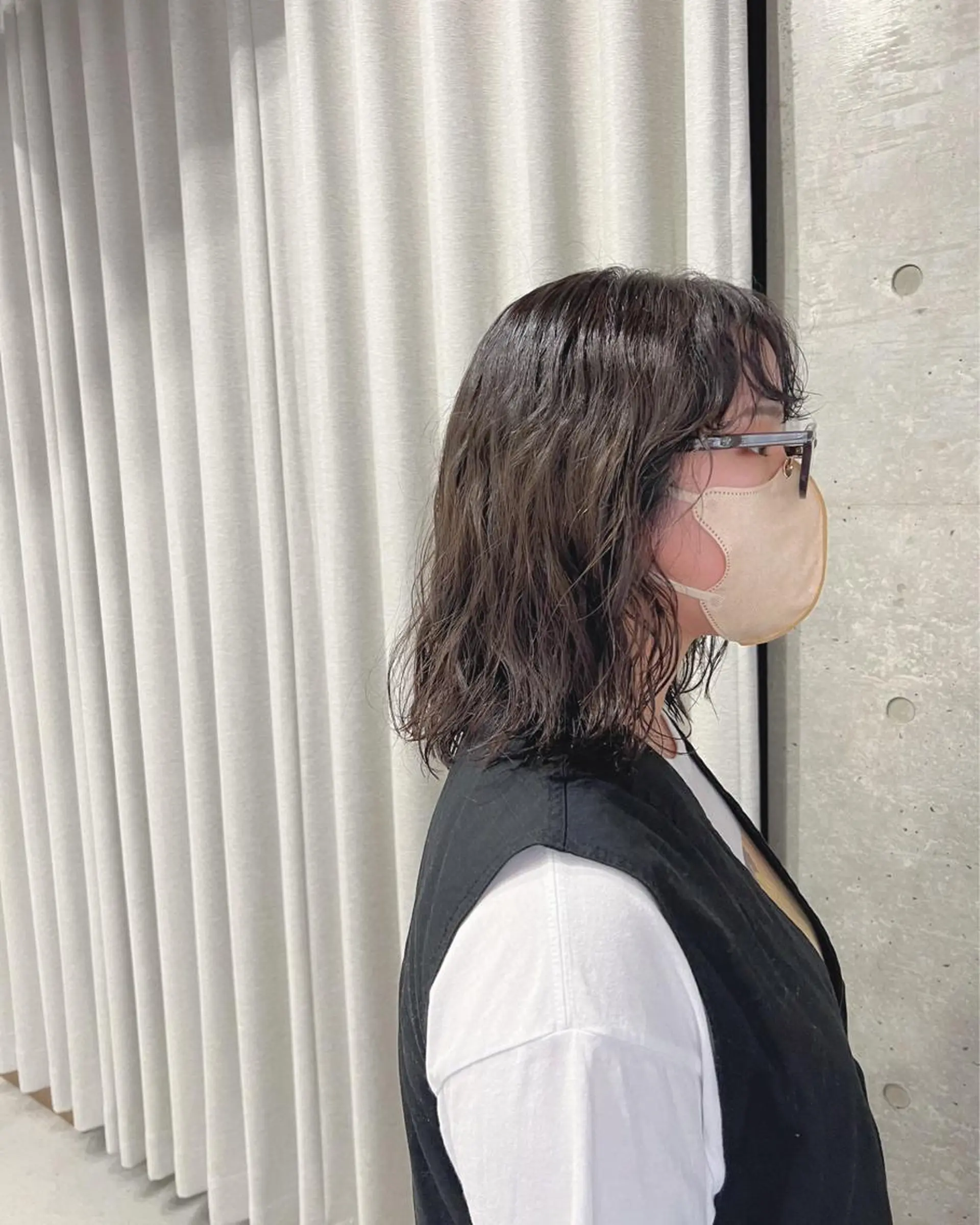 ミディアム パーマ ボブパーマコテ巻き風 パーマNo1深江秀平のヘアスタイル