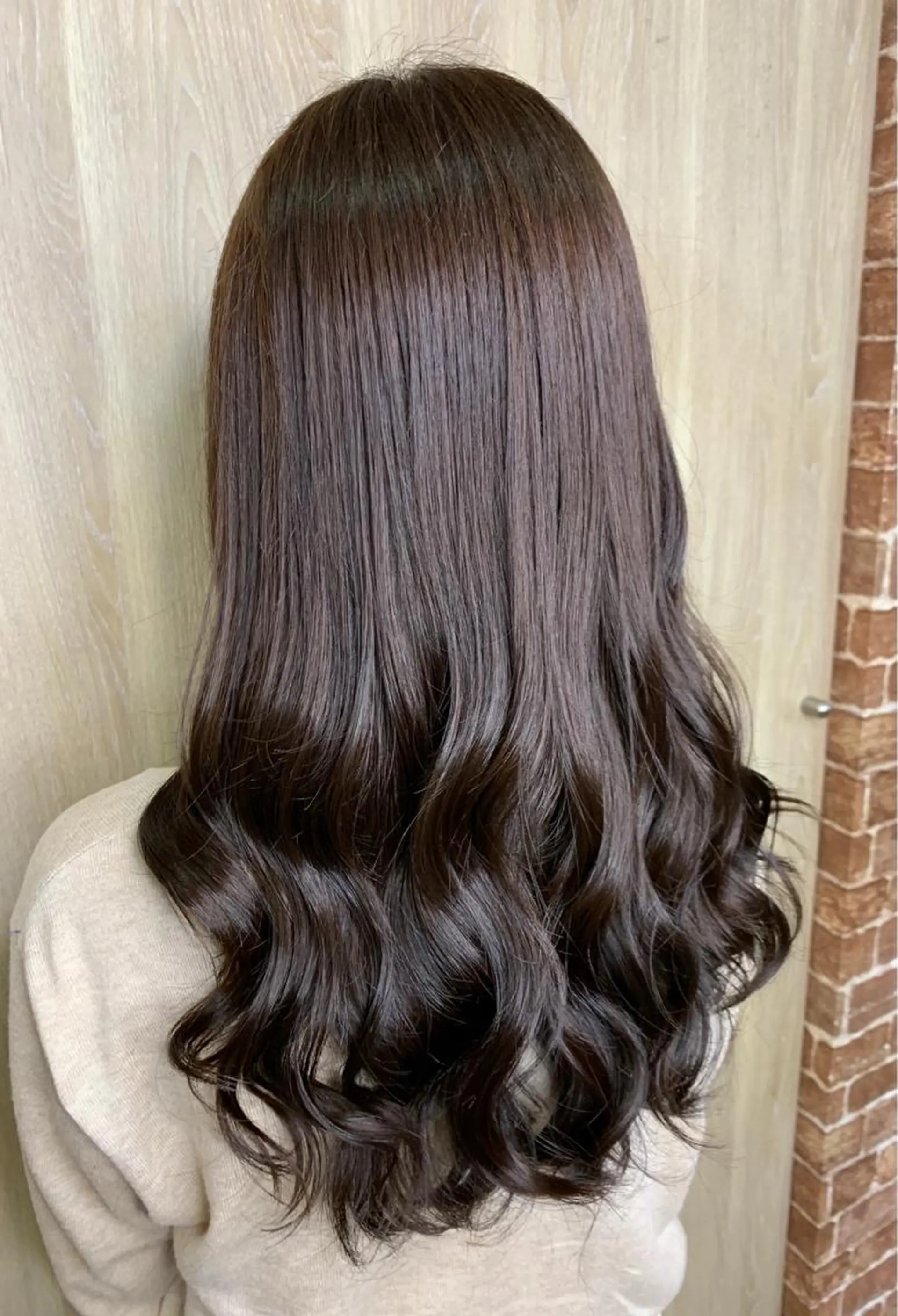 セミロング カラー ヘアアレンジ ブラウンカラー RYOSUKE ハイトーンのヘアスタイル