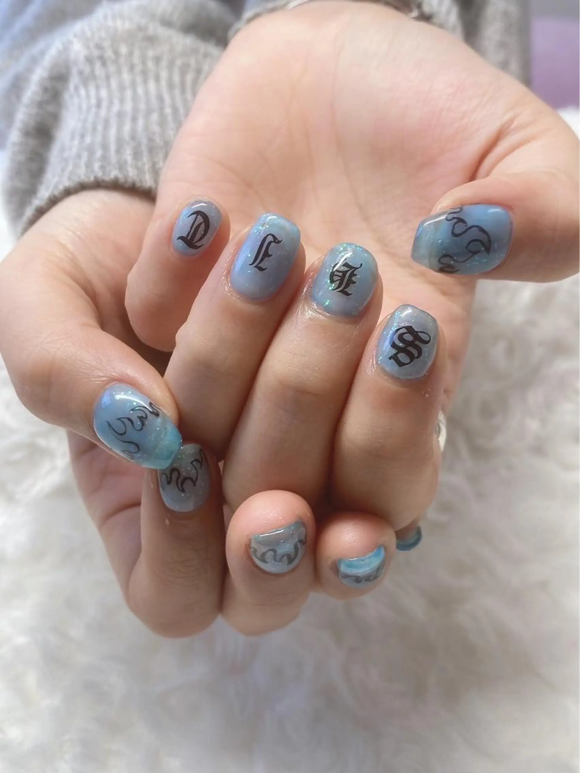 ネイル 持ち込み ハンドネイル Re:Ø nail 🩵TSUJIのネイルデザイン