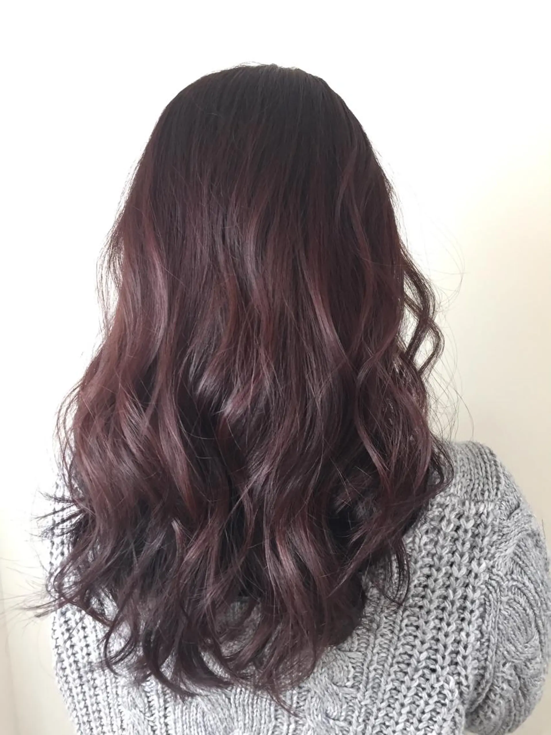 ロング カラー ボルドーカラー 透明感カラー 松田晃代のヘアスタイル