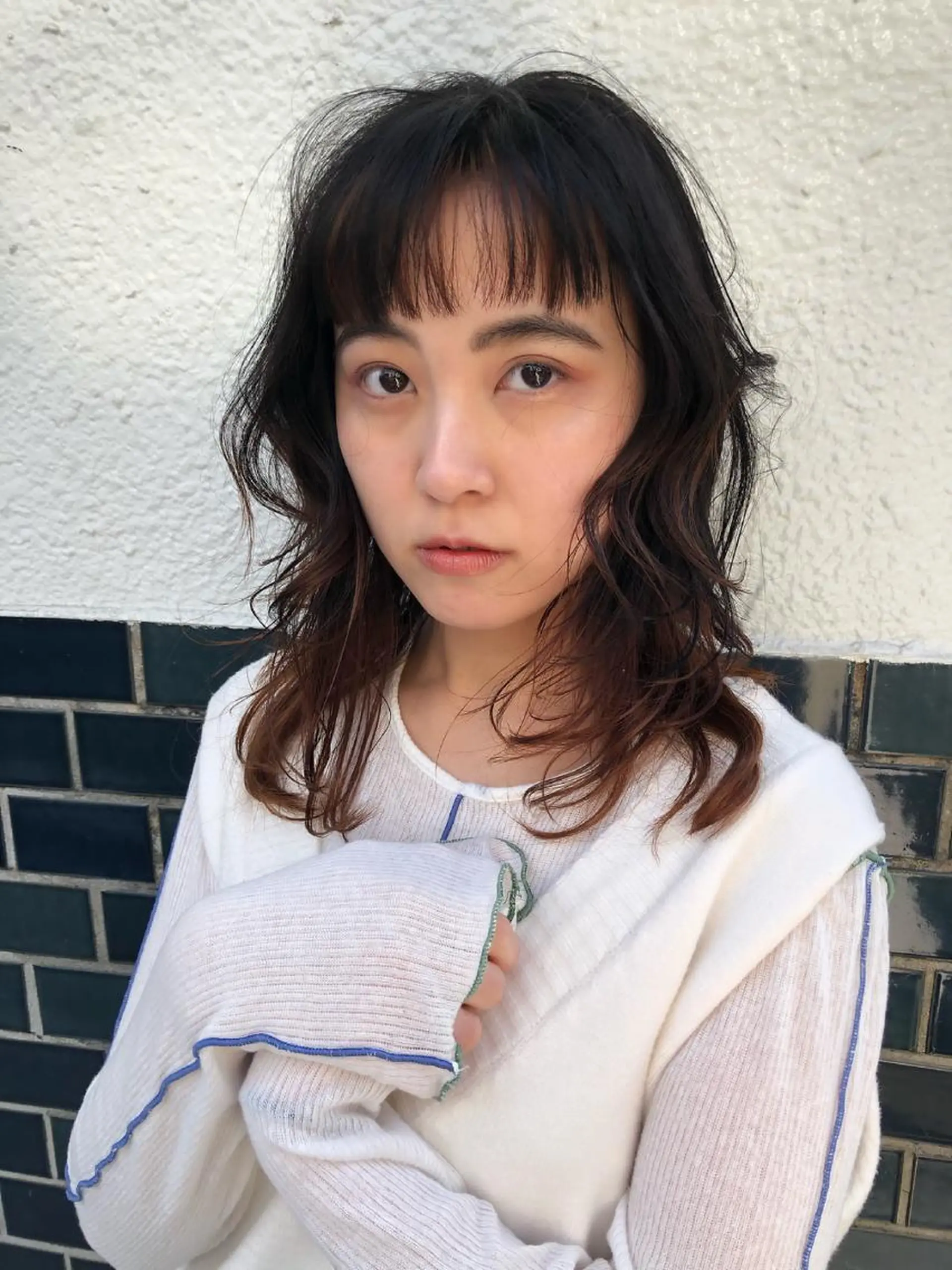 ミディアム カラー ヘアアレンジ 韓国ヘア┊︎レイヤー ┊︎haruka🌙のヘアスタイル