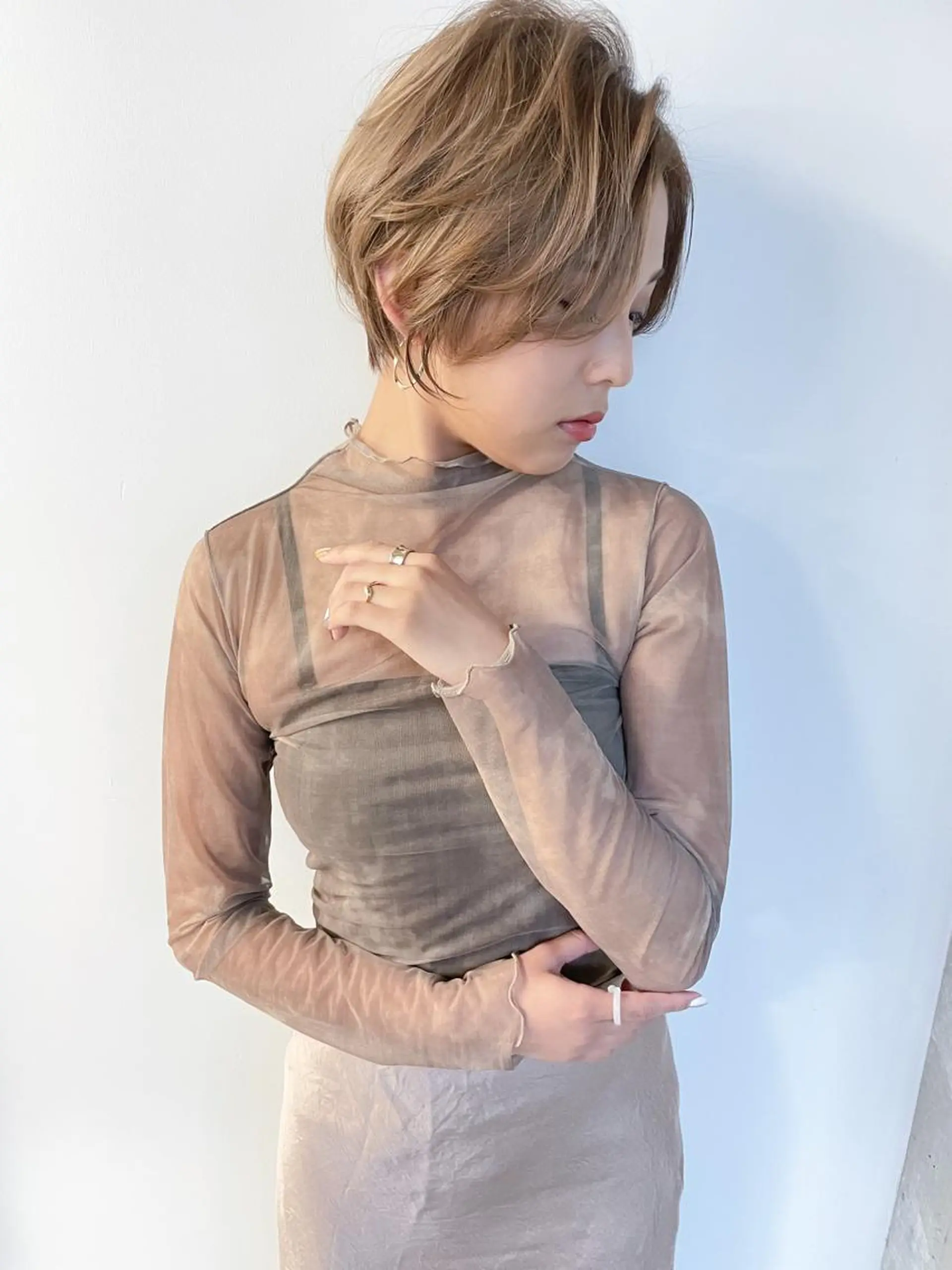 ショート ハイライト ショートヘア カット ヘッドスパ mua 鳳のヘアスタイル