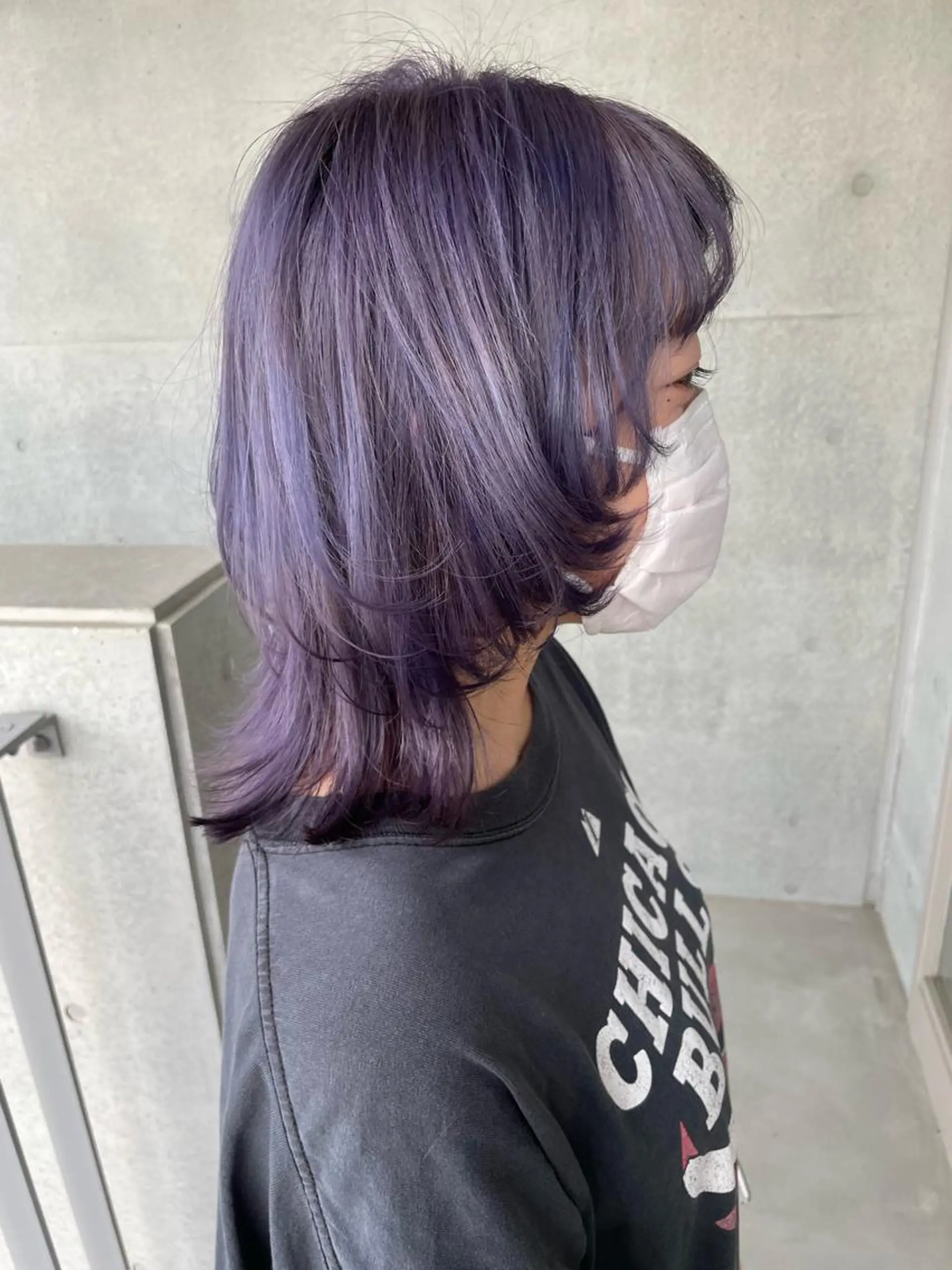 ミディアム パープルカラー ボブ ウルフカット ウルフボブ 高円寺 utuwa🌟まなみのヘアスタイル