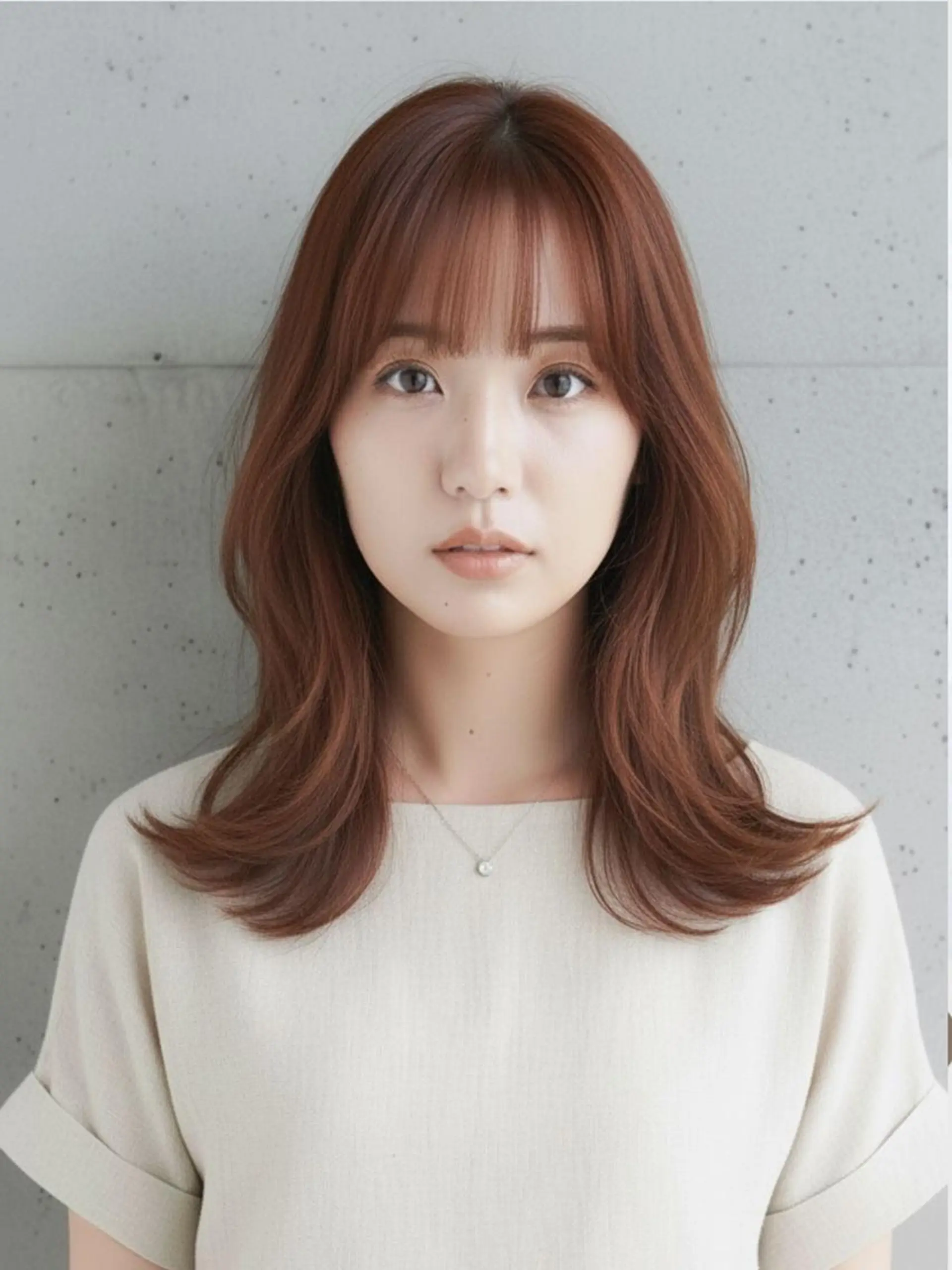 セミロング カラー ブラウンカラー 透明感カラー カット ヘアカラー トップスタイリスト 桂　嵩太のヘアスタイル