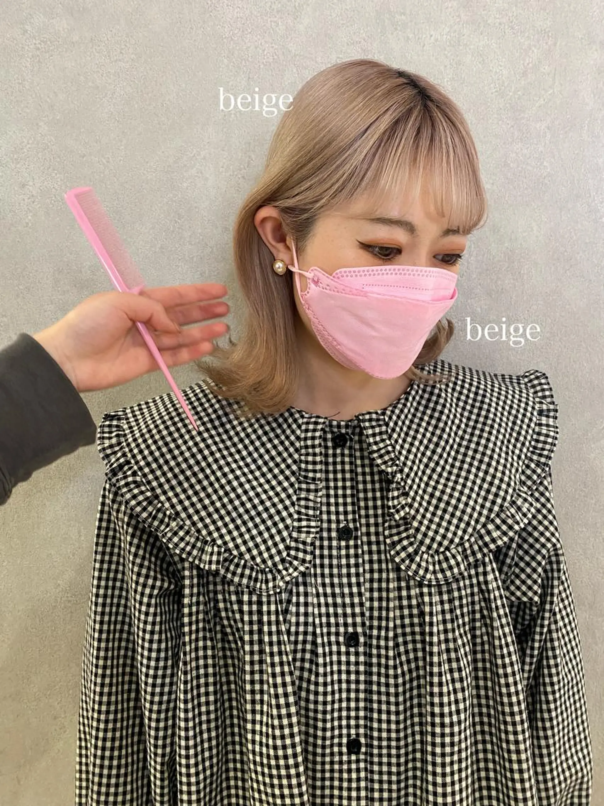 ミディアム くびれヘア ヘアカラー トリートメント あおい 🍒暖色カラーのヘアスタイル