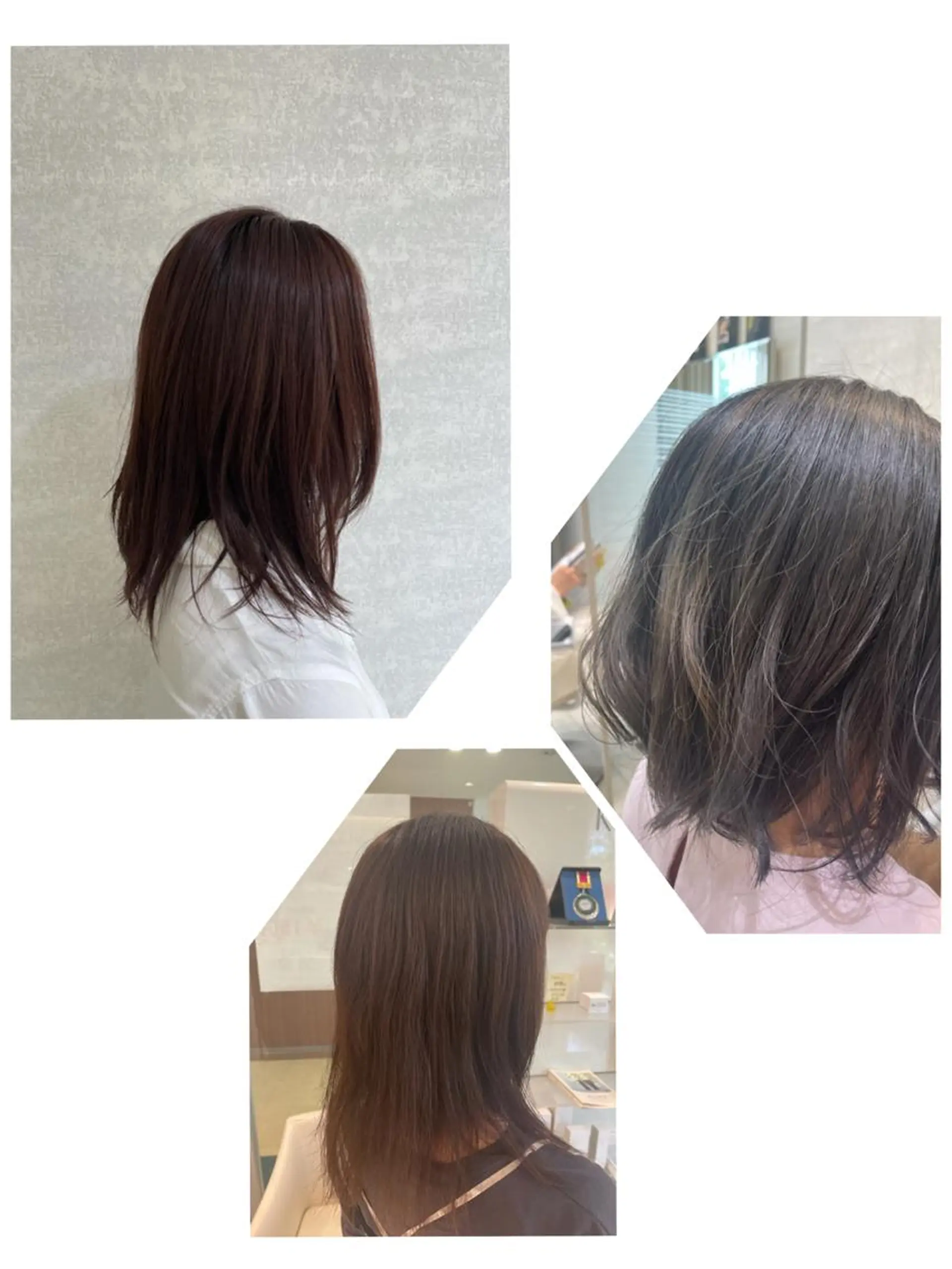 ミディアム カラー カット トリートメント 縮毛矯正&髪質改善 西野のヘアスタイル