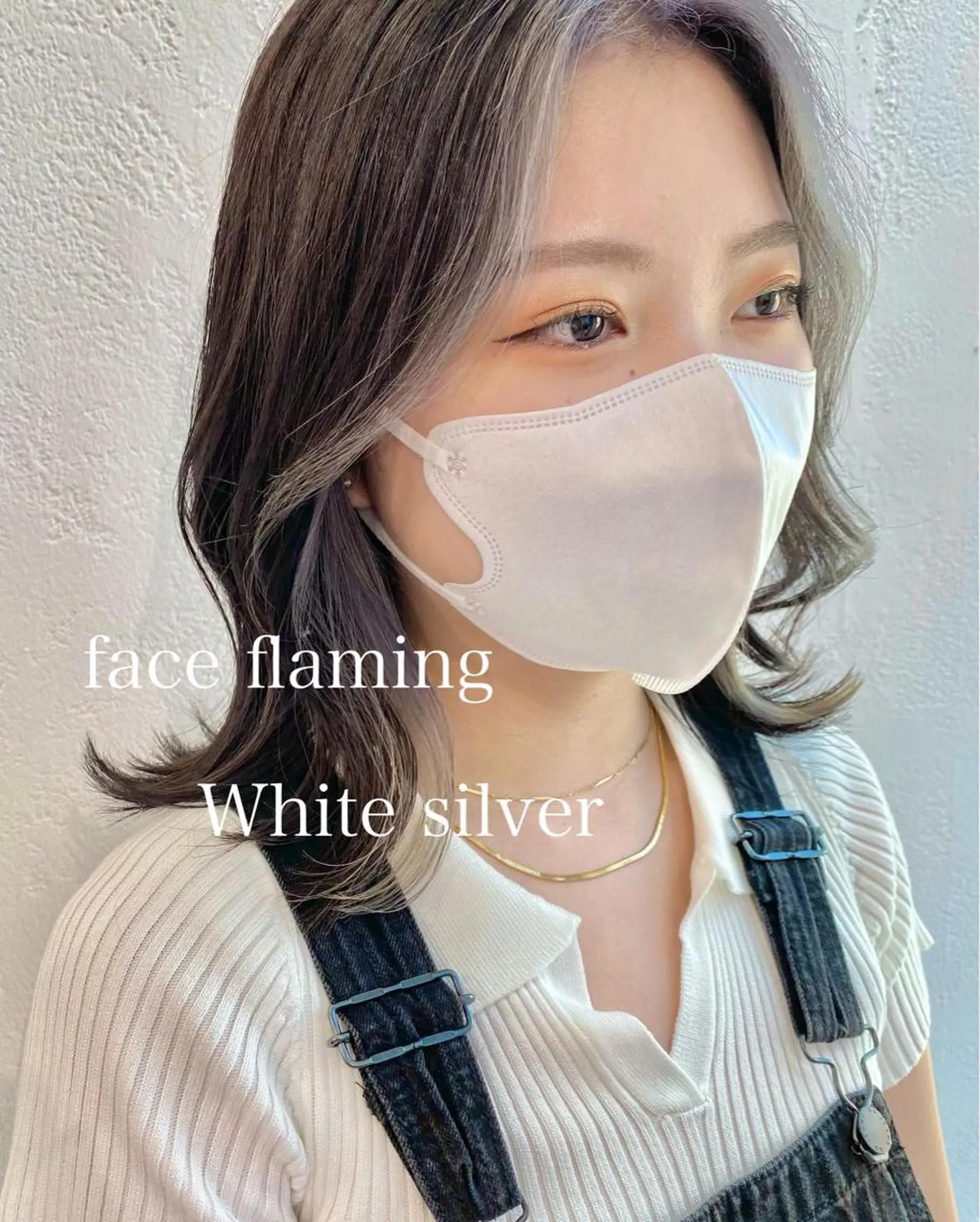 ミディアム カラー ブリーチ デザインカラー インナーカラー シルバー カット ヘアカラー トリートメント インナーカラー/レイ ヤーカット♡/マキシのヘアスタイル