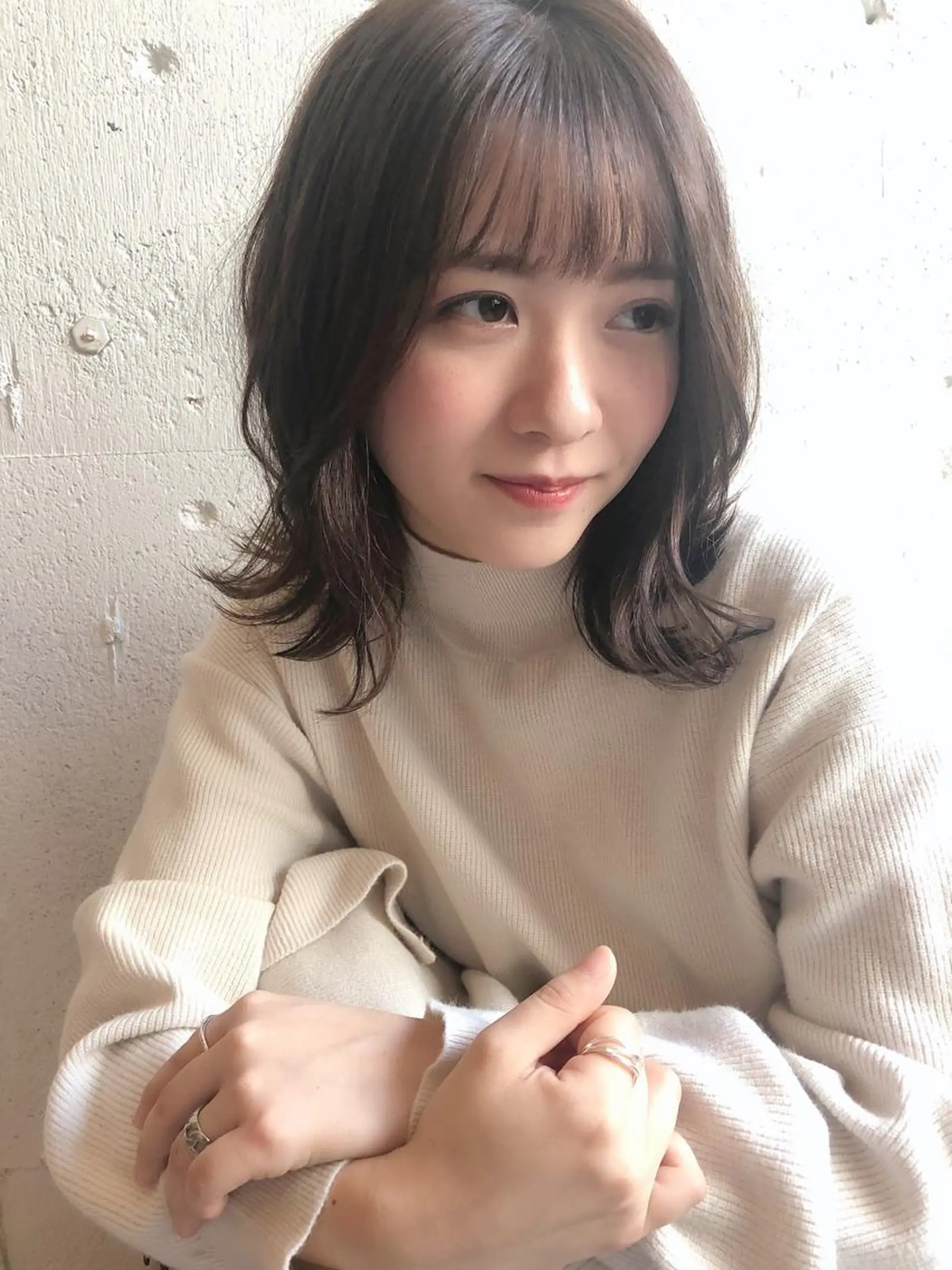 ミディアム カット ヘアカラー トリートメント あらき ちさとのヘアスタイル