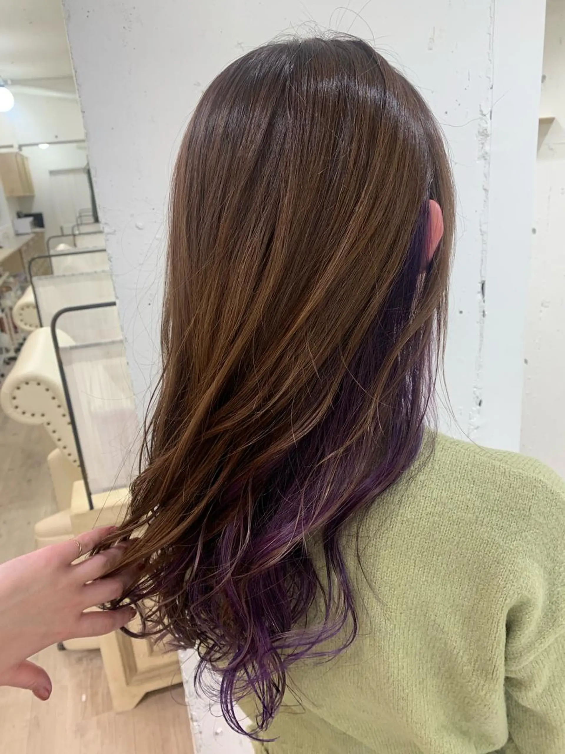 ロング カラー パープルカラー ヘアカラー トリートメント 🍑艶髪✖️暖色系 ✨momoka🍑のヘアスタイル