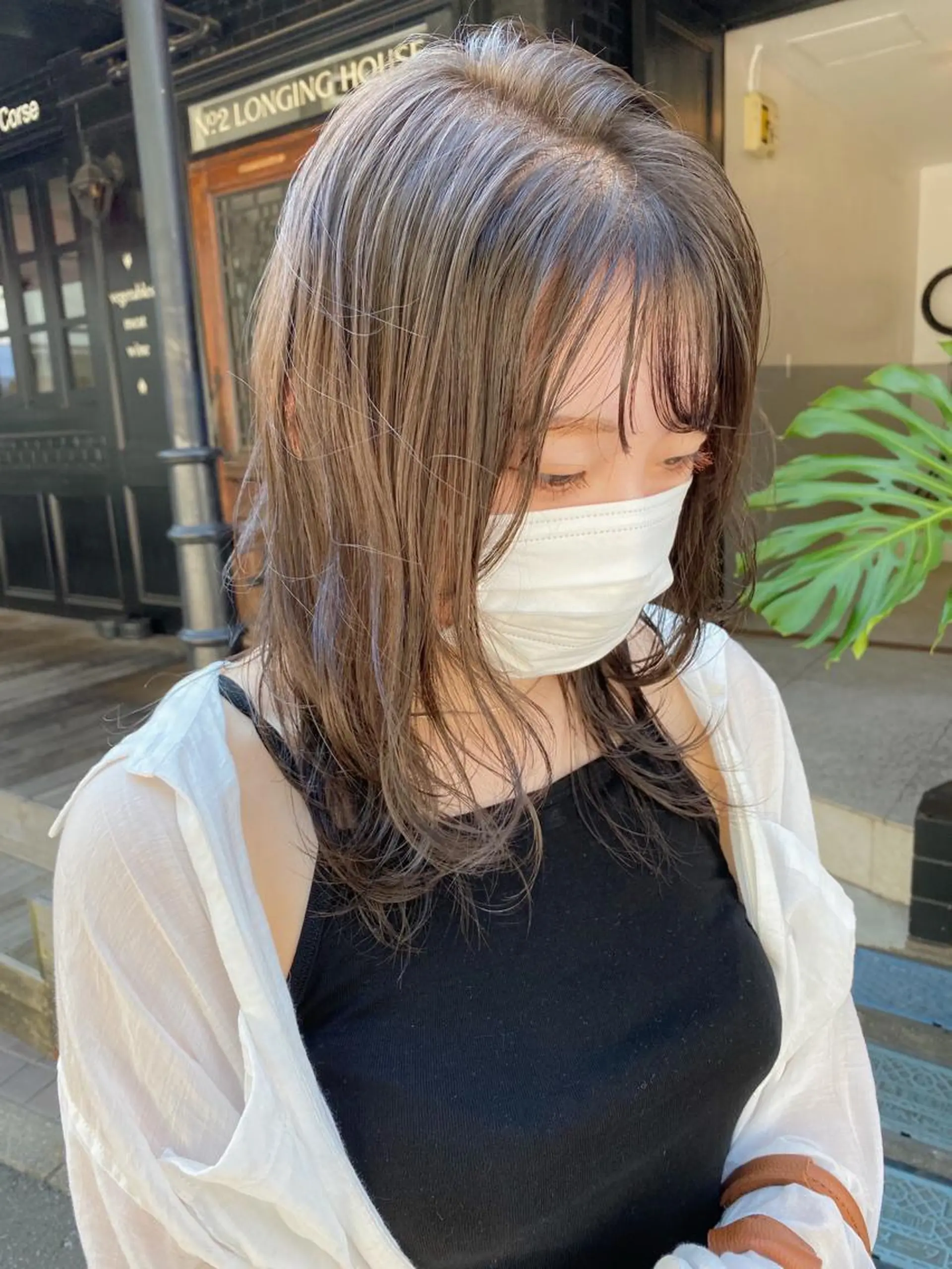 ミディアム カラー ヘアカラー トリートメント IVORY.所属・🟩白髪ぼかし/ボブ /ショートヘア/大司のヘアスタイル