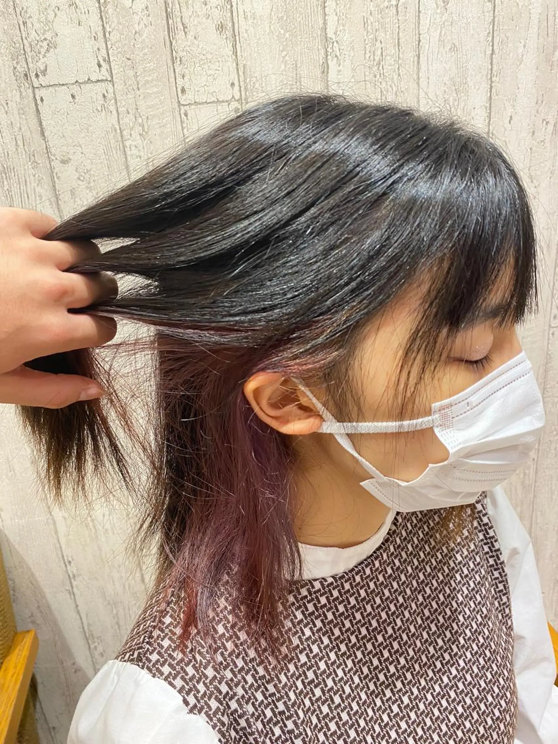 ミディアム 縮毛矯正 ヘアカラー 髪質改善 すずきひじりのヘアスタイル