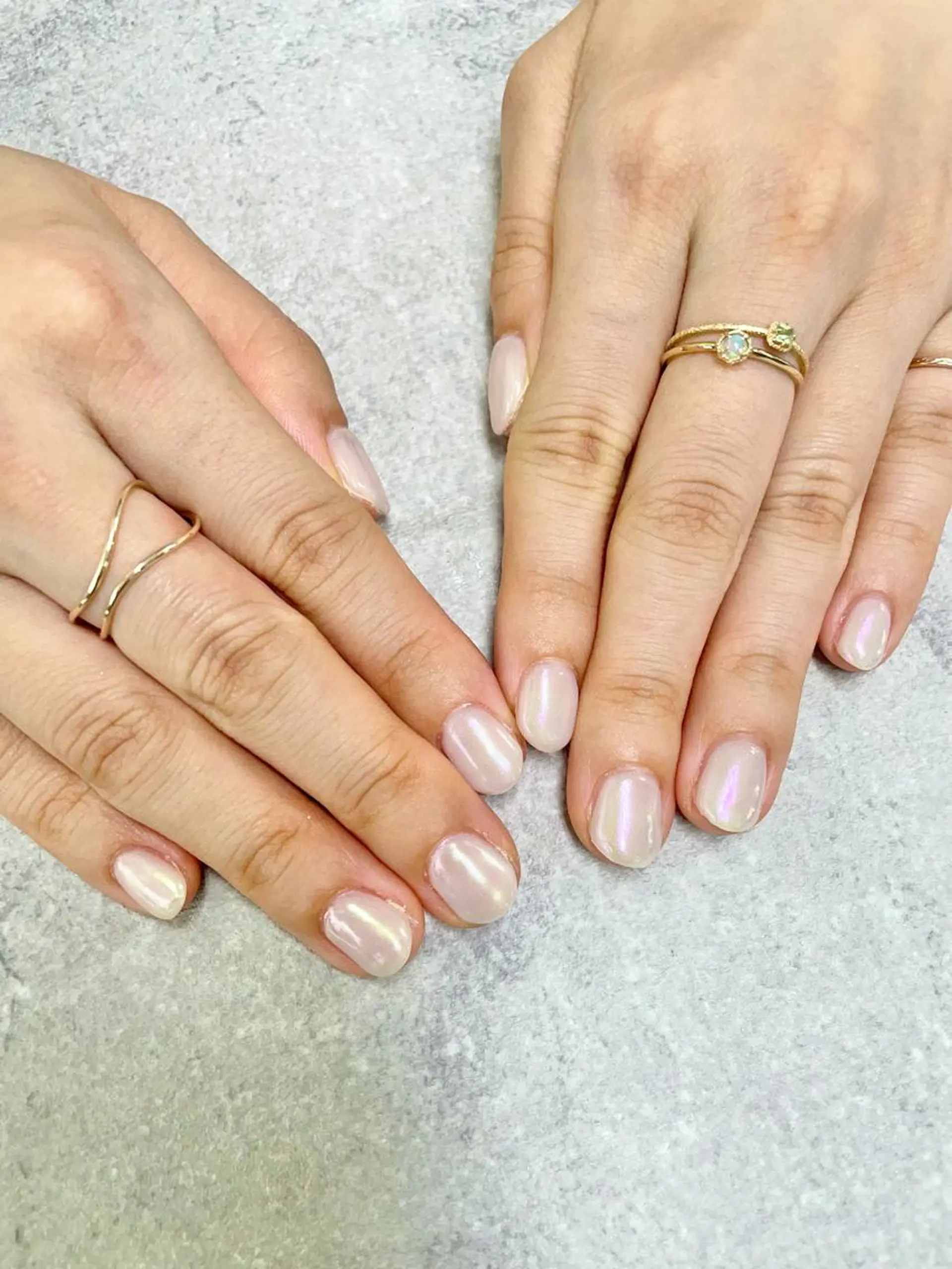 ネイル オーロラネイル ミラーネイル ピンク ホワイト ハンドネイル ハンドケア FASTNAIL PLUS 新宿店のネイルデザイン