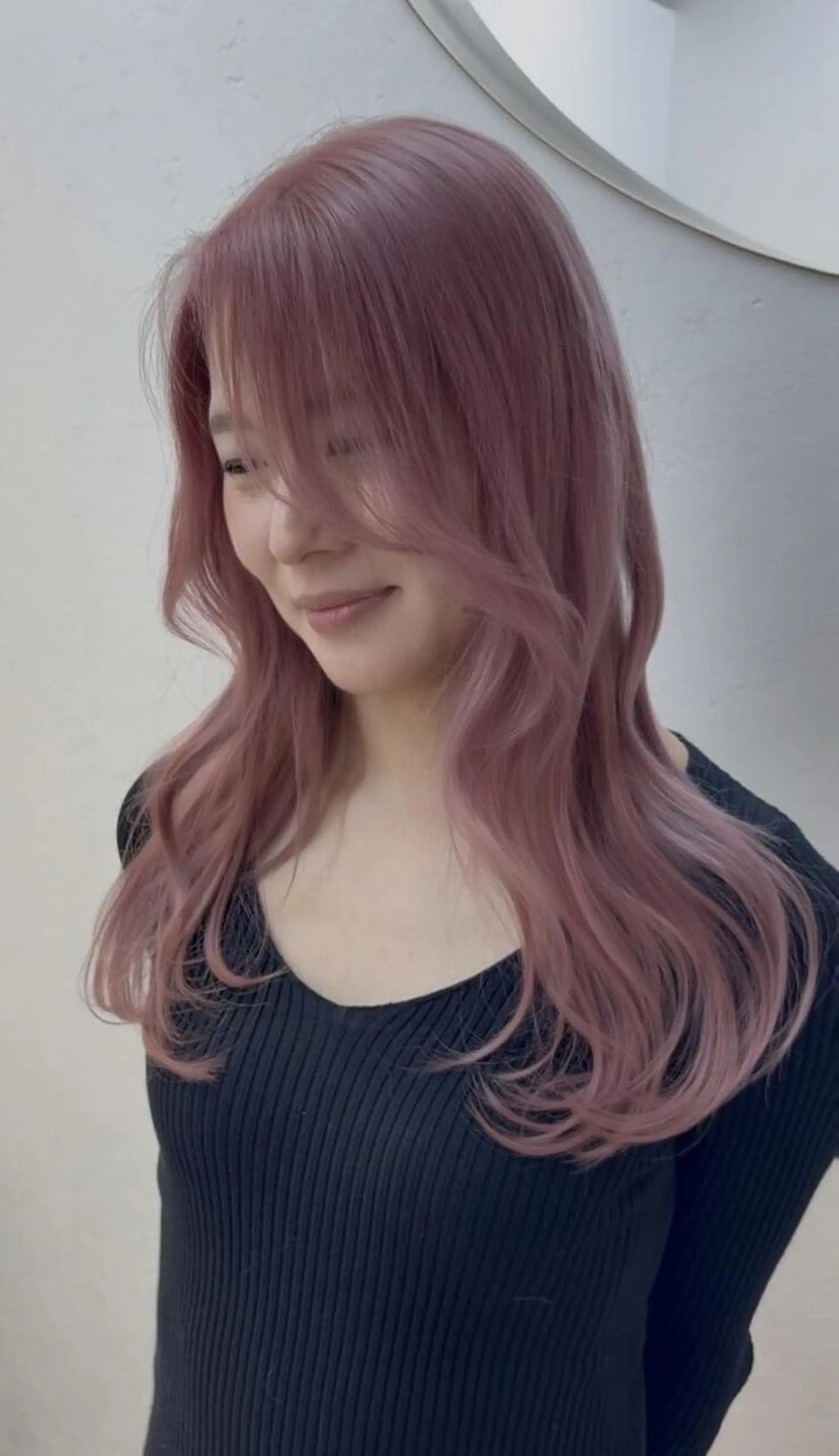 ロング ボブ ハイライト 髪質改善 韓国風ヘア レイヤーカット .5 by SOLEIL藤沢店のヘアスタイル