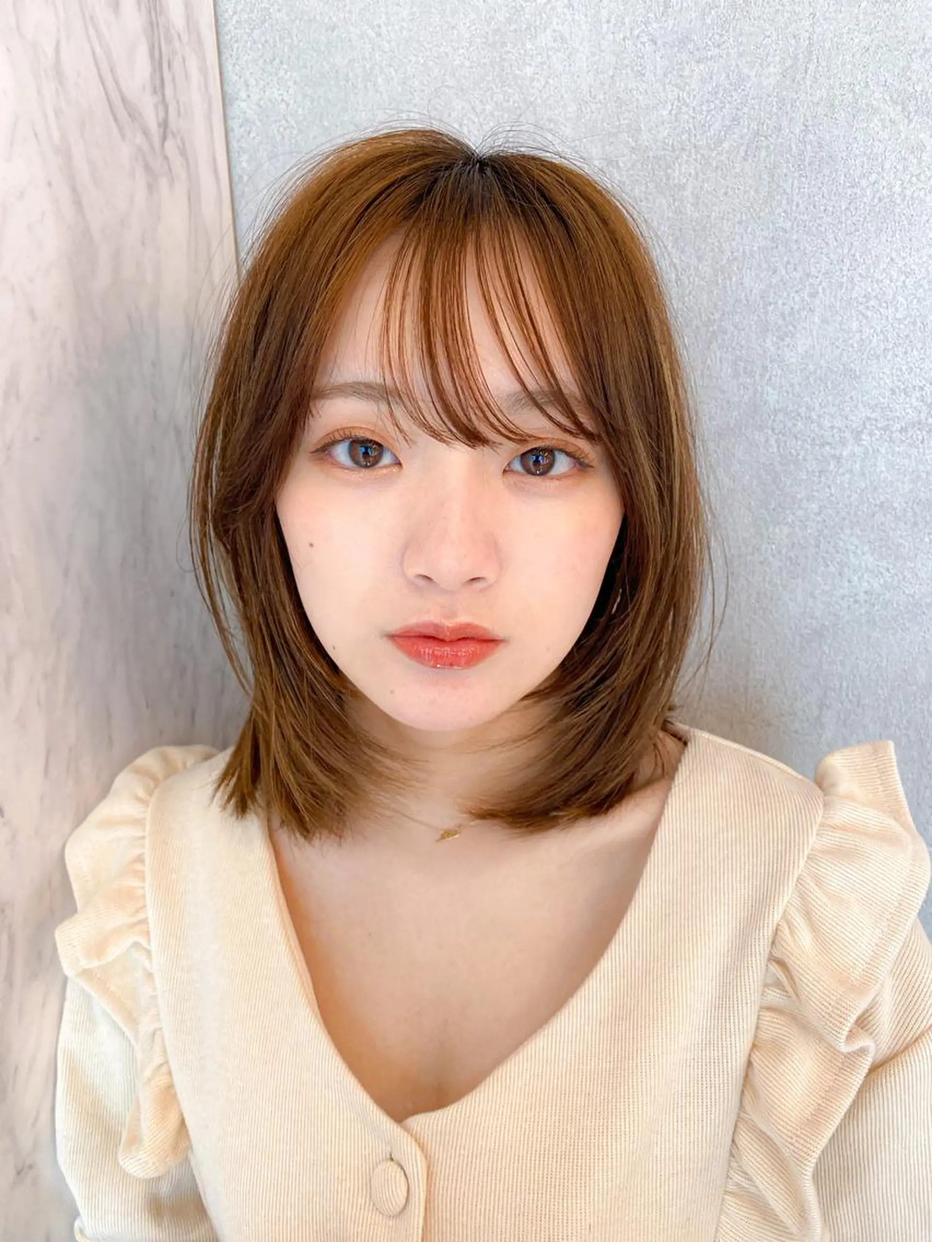 ミディアム カラー シールエクステ ミディアムパーマ ブリーチ ケアブリーチ ダブルカラー 新宿/韓国風レイヤー 髪質改善/渋谷直樹のヘアスタイル