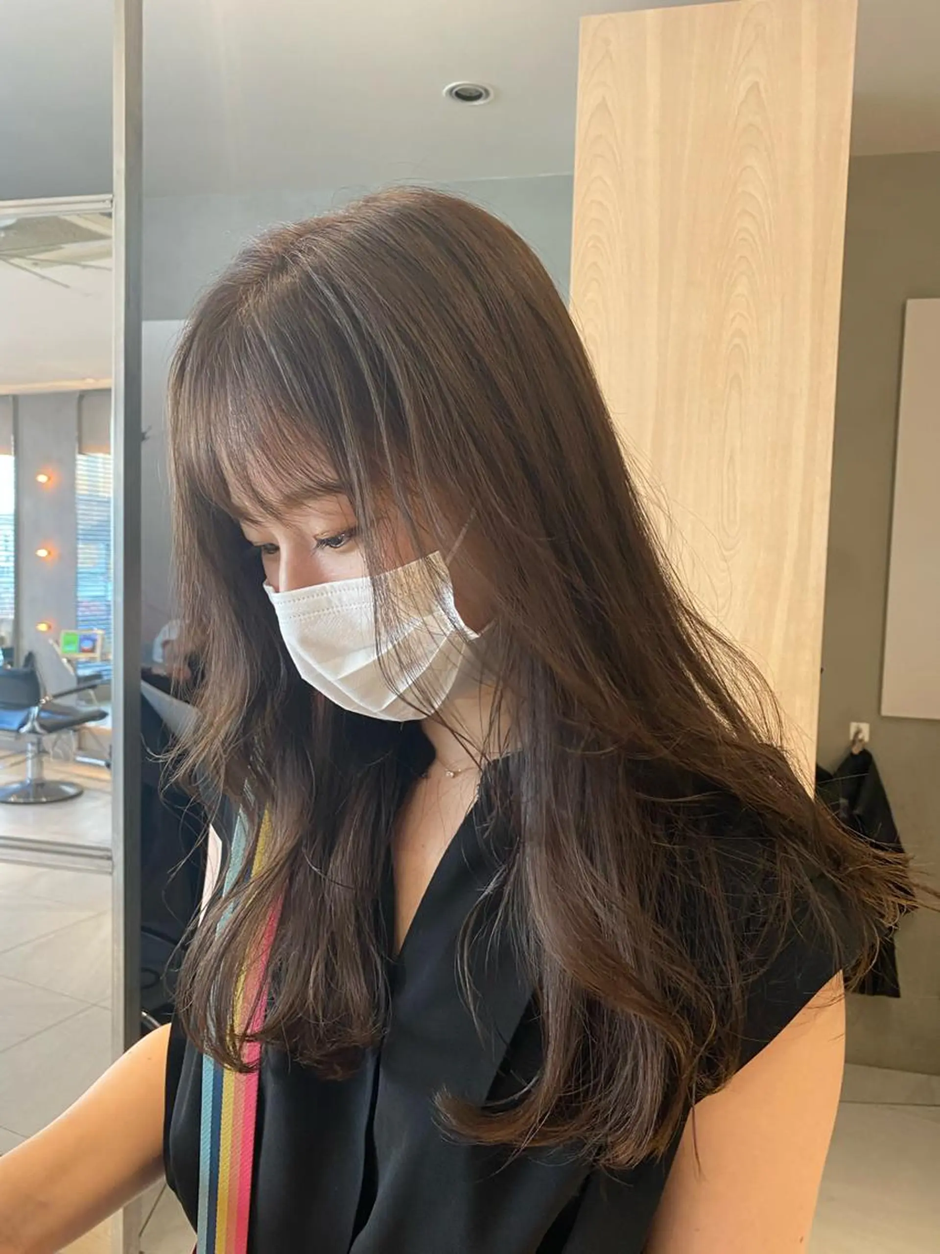 ロング カラー ヘアカラー トリートメント ヘッドスパ ヘアセット 艶髪/ダークトーン 🩶丸山日向のヘアスタイル