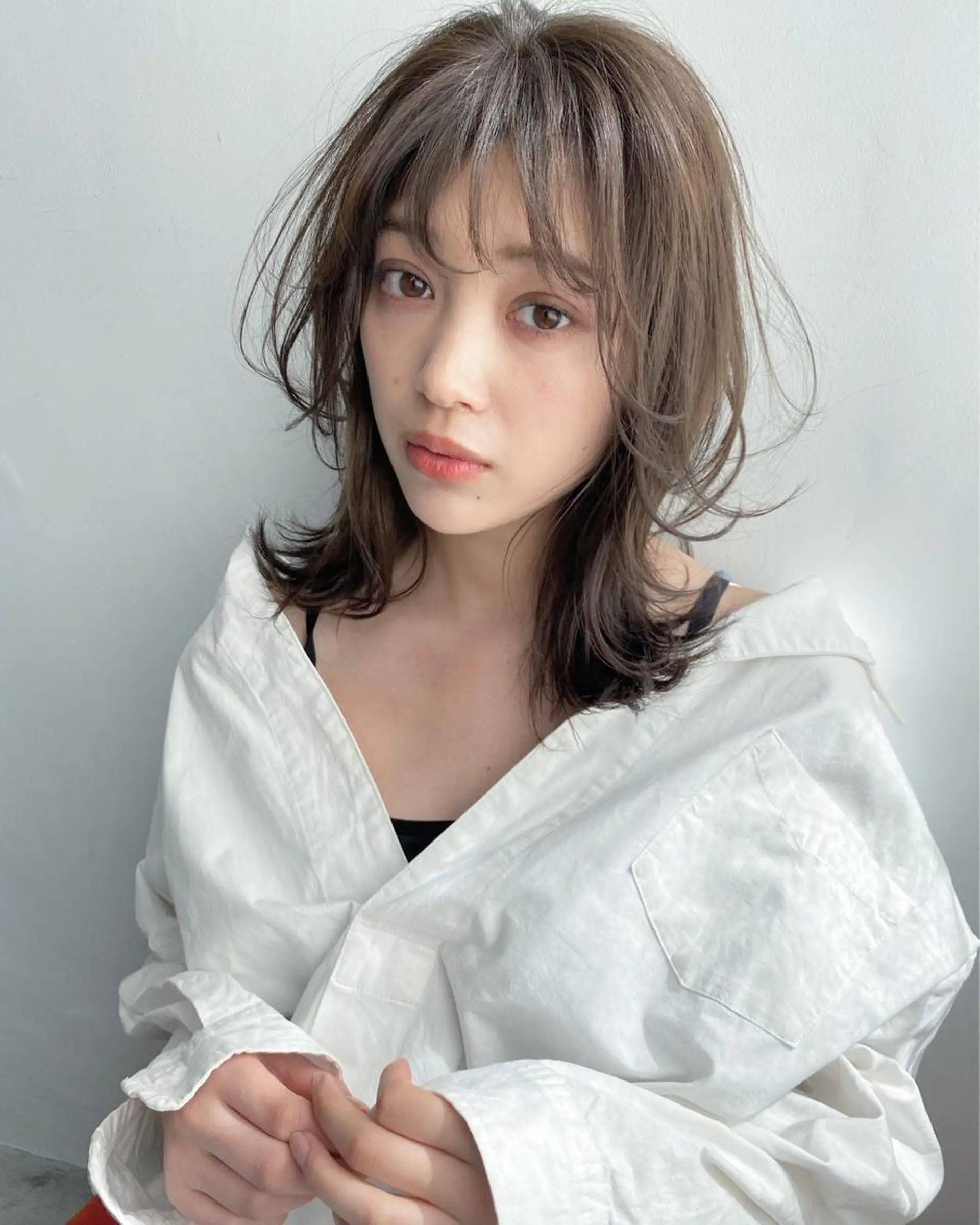 ミディアム カット ヘアカラー トリートメント CLAN クランのヘアスタイル