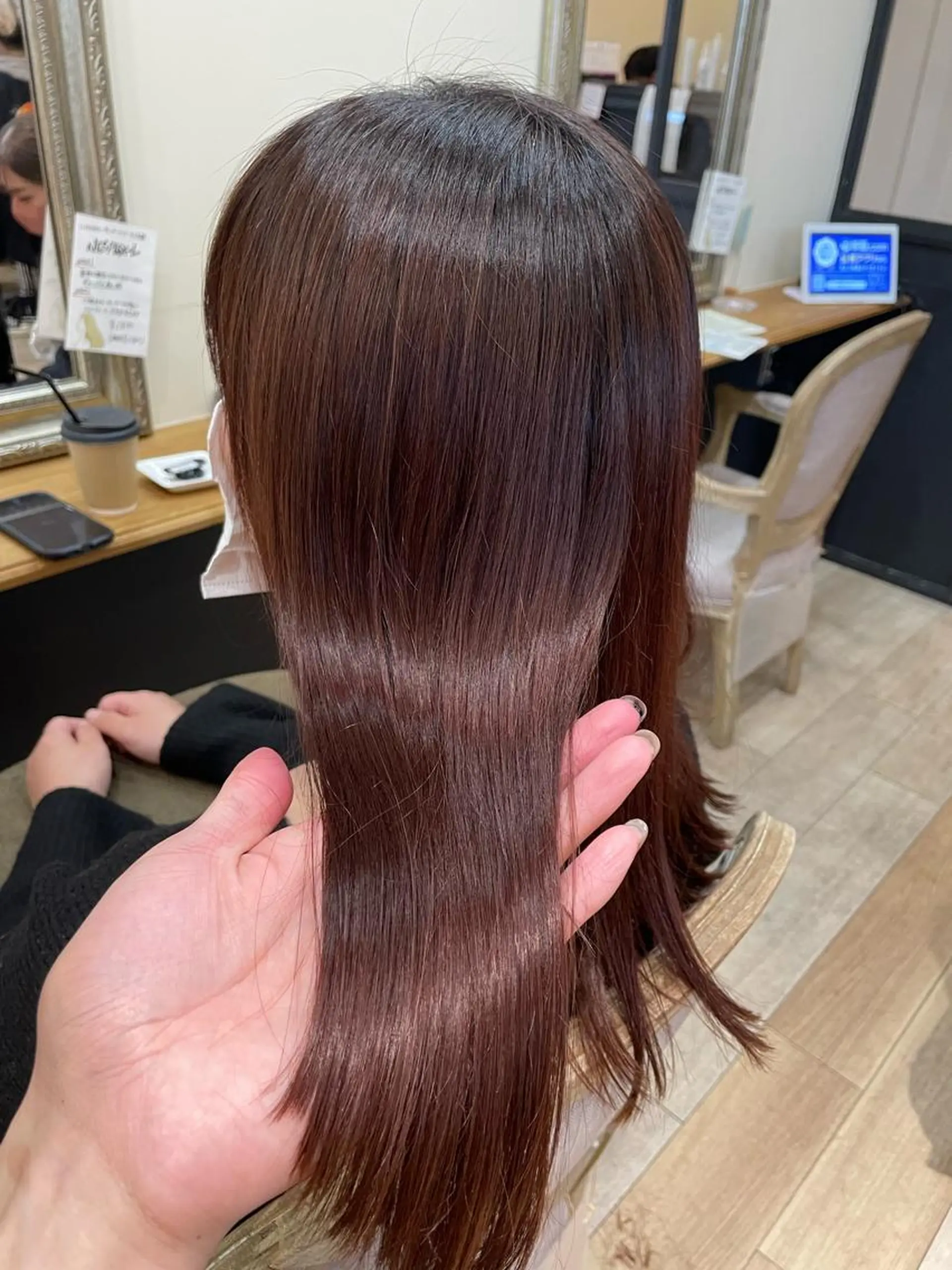 セミロング ピンクブラウン 亀川蓮 Agu hairのヘアスタイル